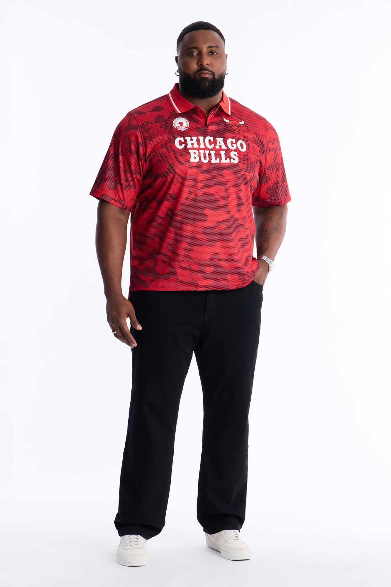 Bulls Digi Camo Soccer Top - Red