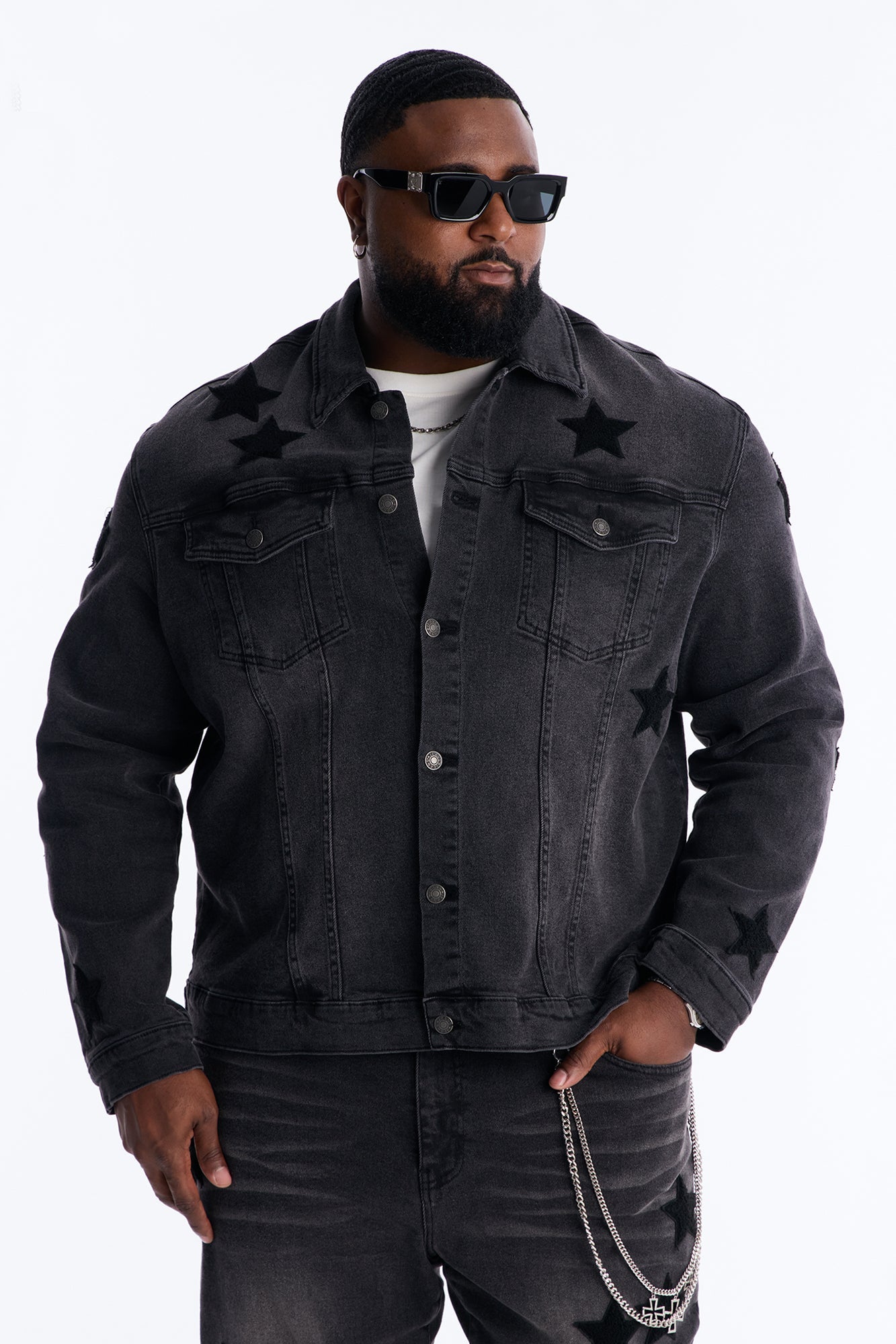 Stellar Denim Trucker Jacket - Black Wash