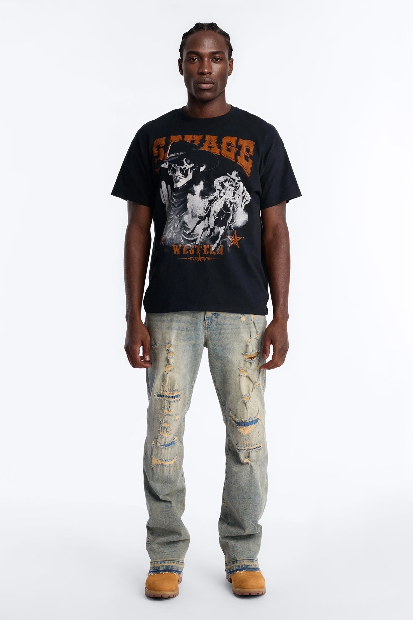 Savage Urban Outlaw Oversized Short Sleeve Tee - Black