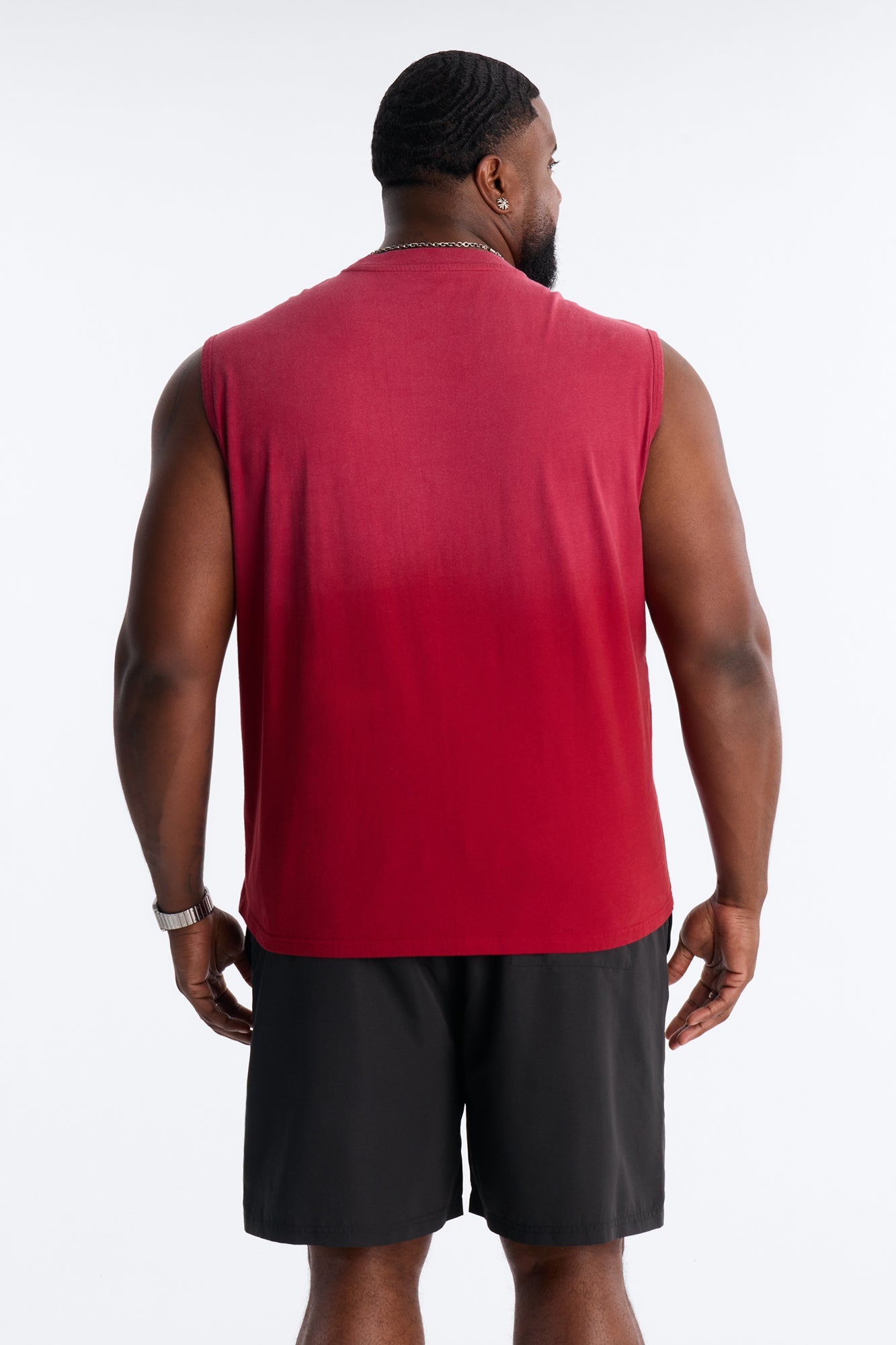 Washed Muscle Tee - Burgundy