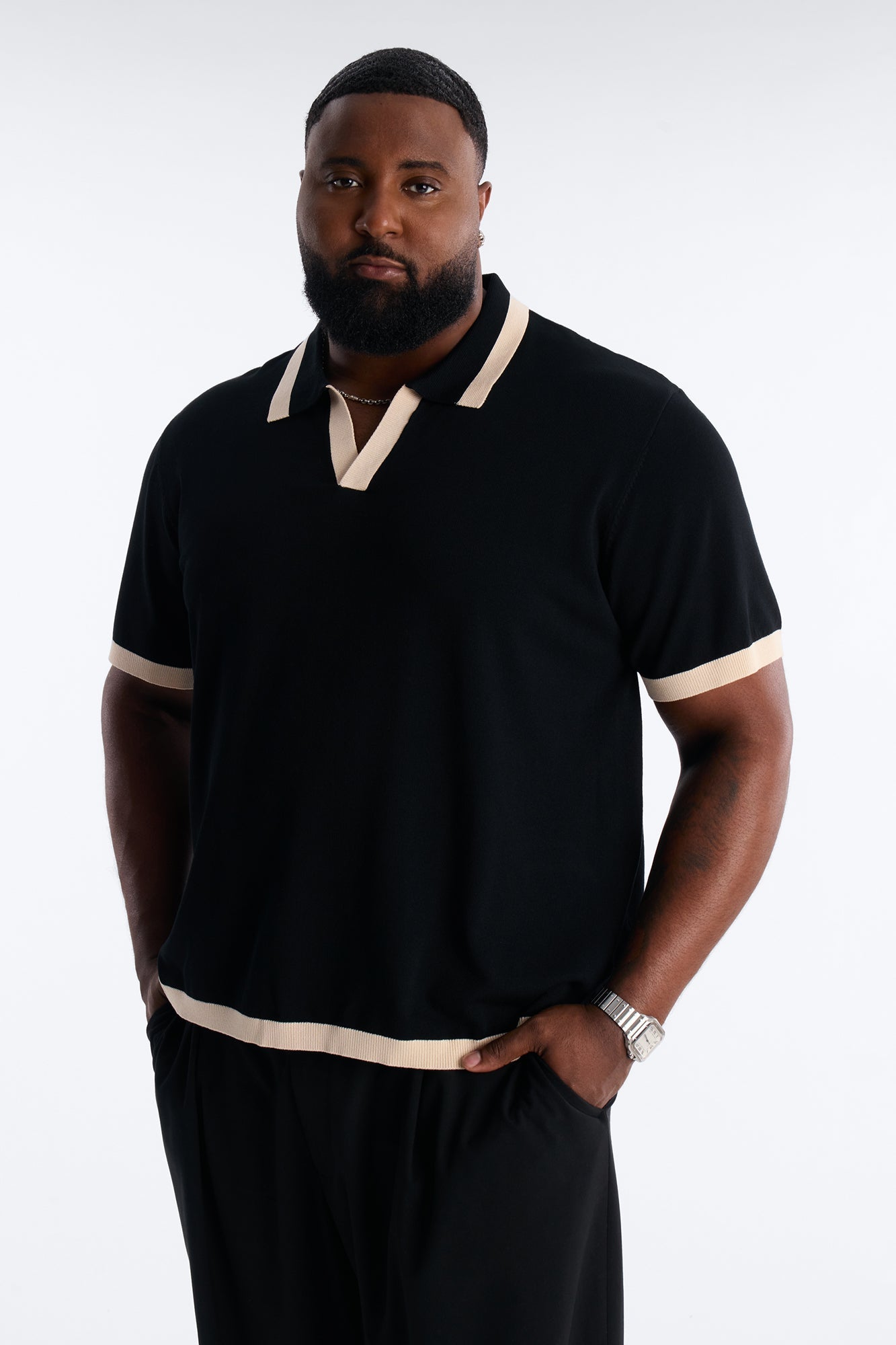 Rue Saint Johnny Collar Polo - Black