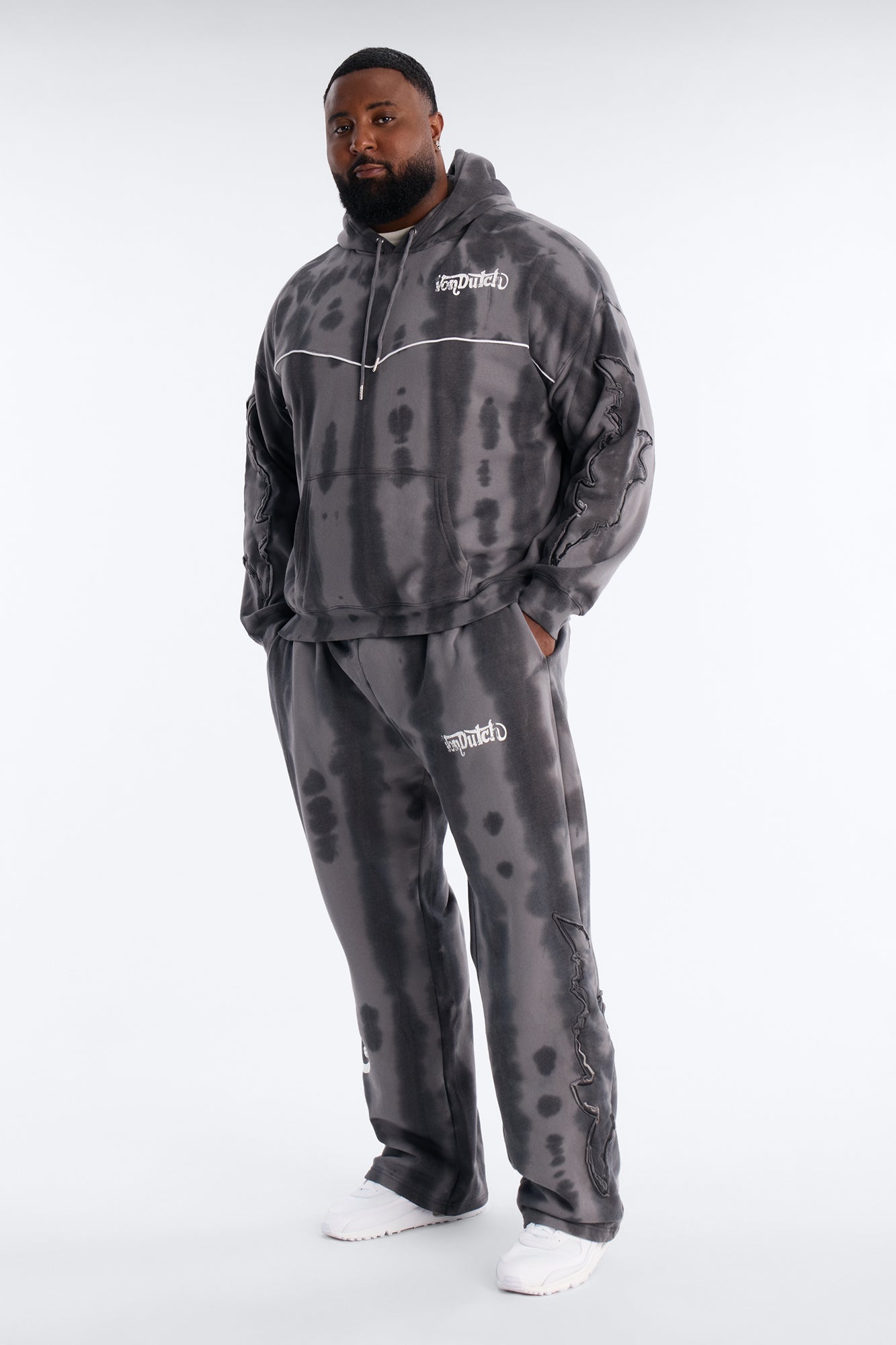 Von Dutch Outlaw Raw Edge Hoodie - Charcoal
