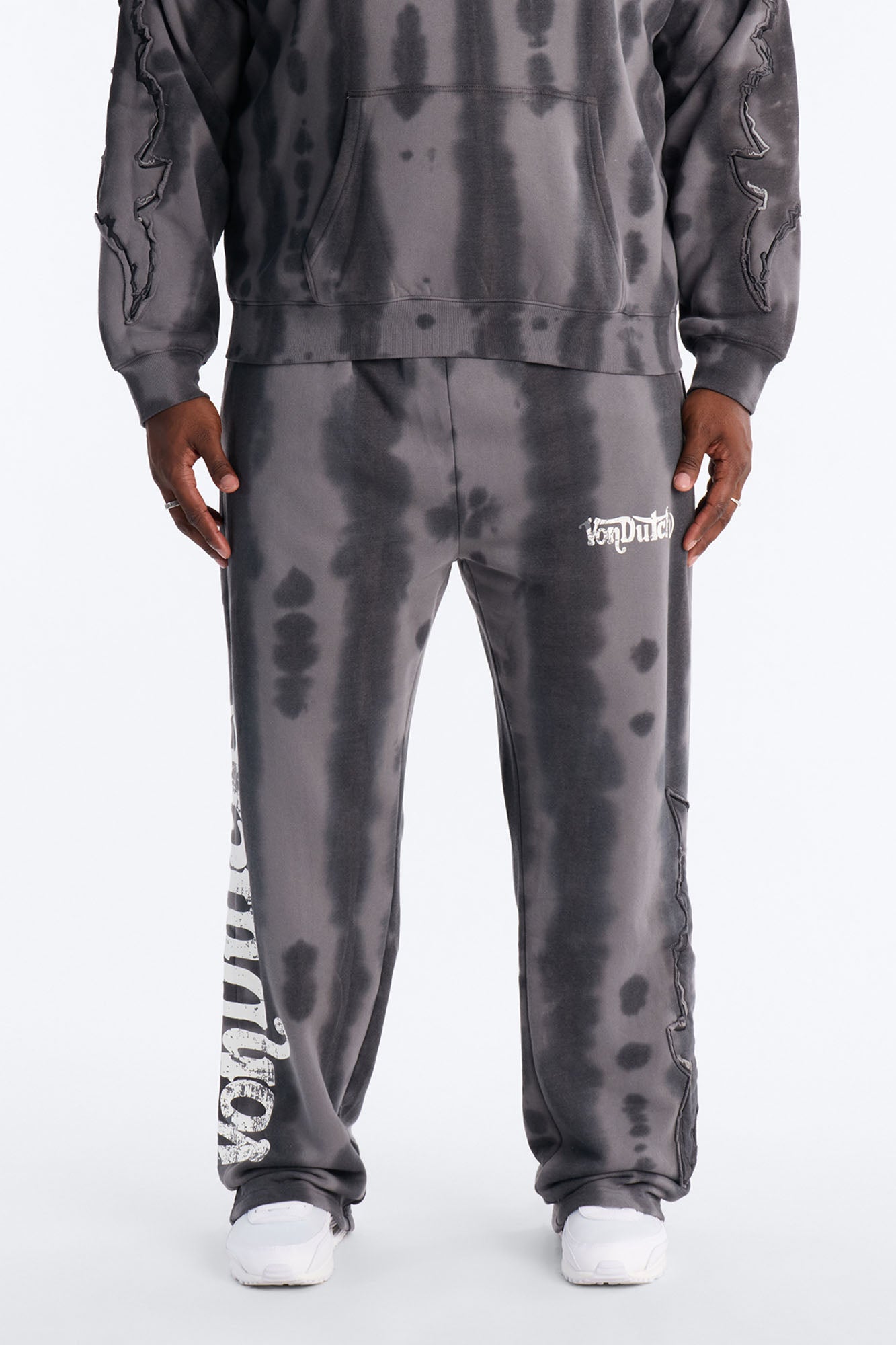 Baggy Von Dutch Outlaw Raw Edge Sweatpants - Charcoal