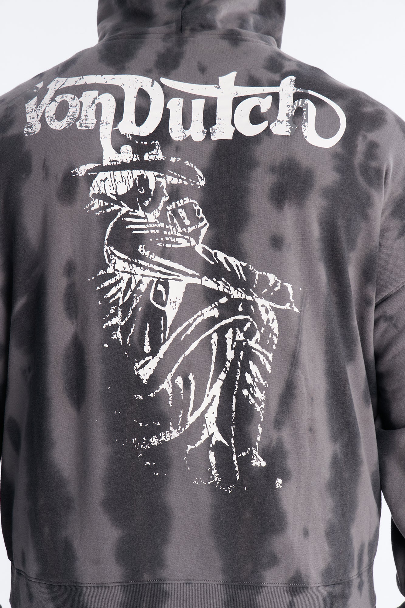 Von Dutch Outlaw Raw Edge Hoodie - Charcoal