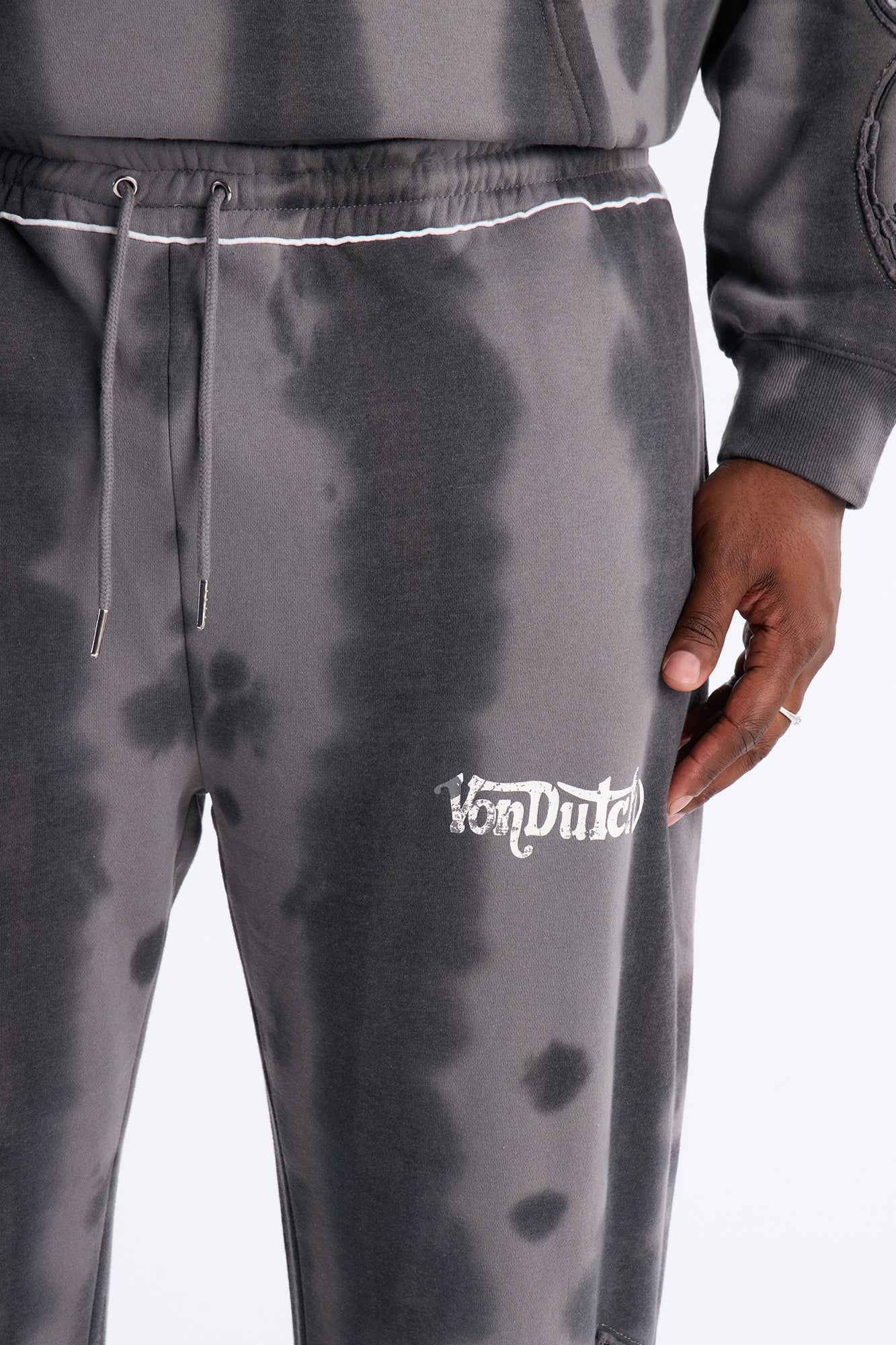 Baggy Von Dutch Outlaw Raw Edge Sweatpants - Charcoal