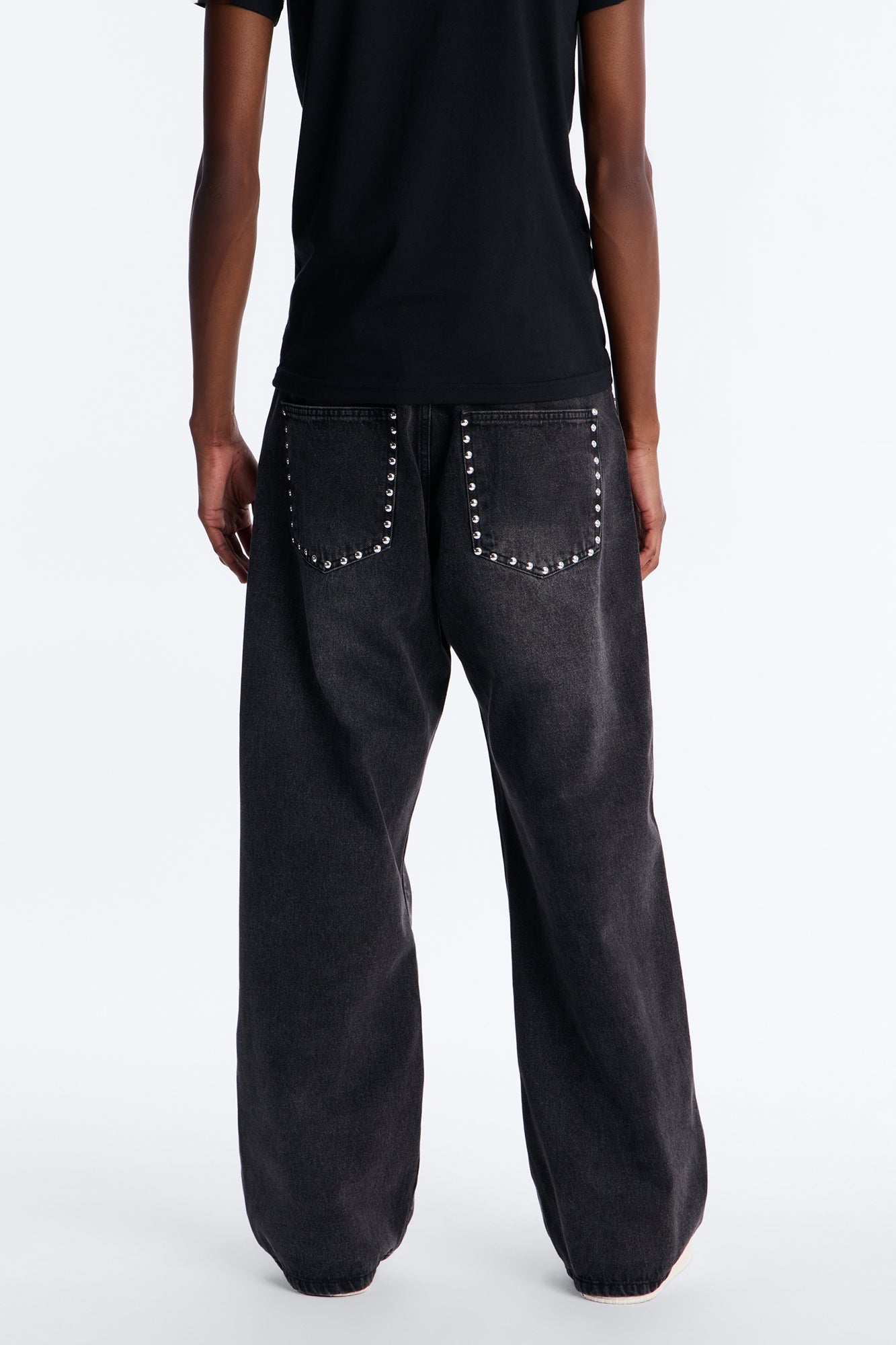Baggy Studded Mayhem Jean - Black Wash