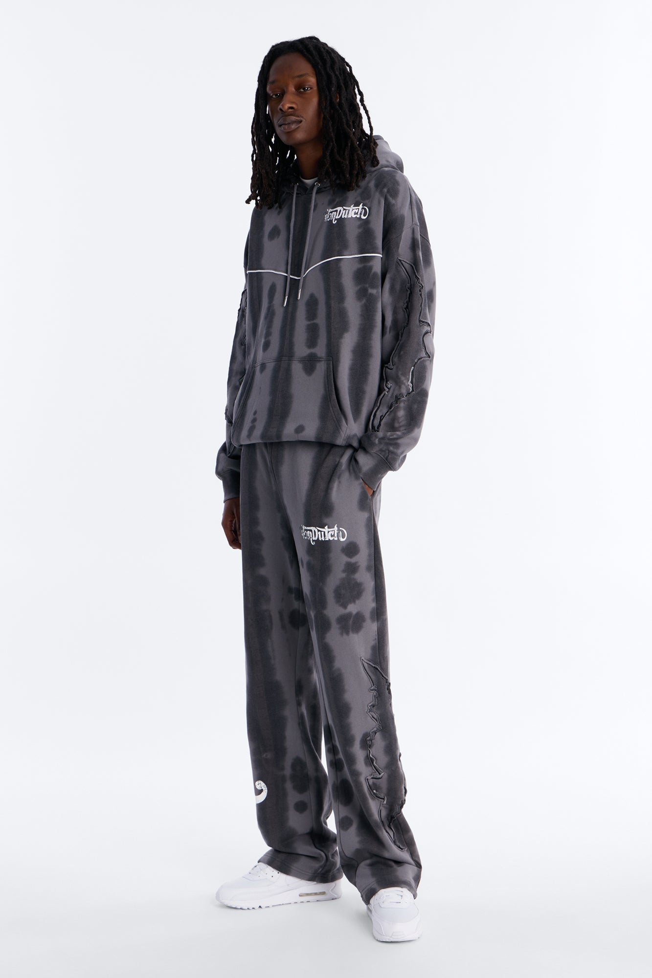 Baggy Von Dutch Outlaw Raw Edge Sweatpants - Charcoal