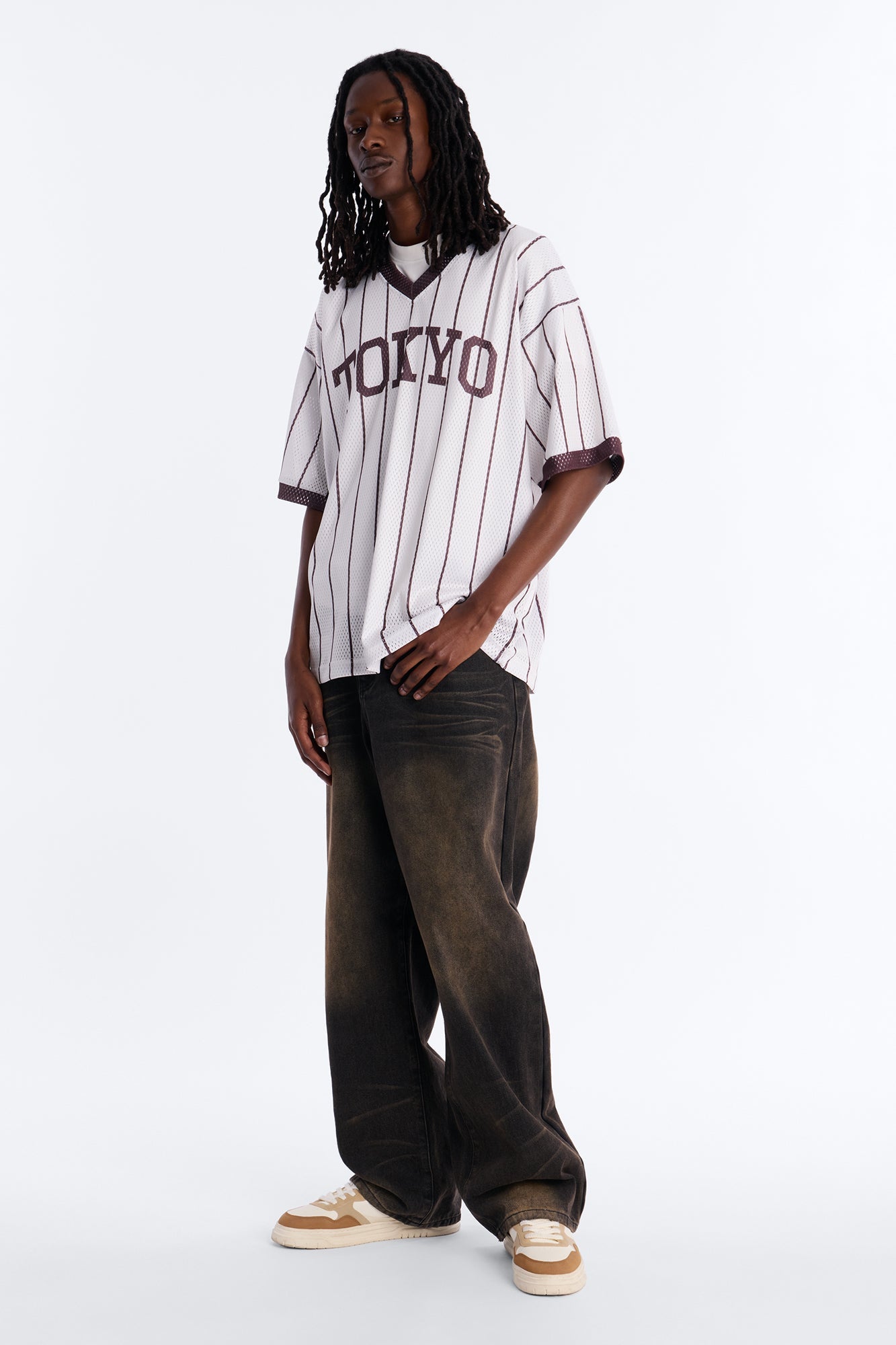 Jersey Fit Tokyo V-Neck Shirt - White