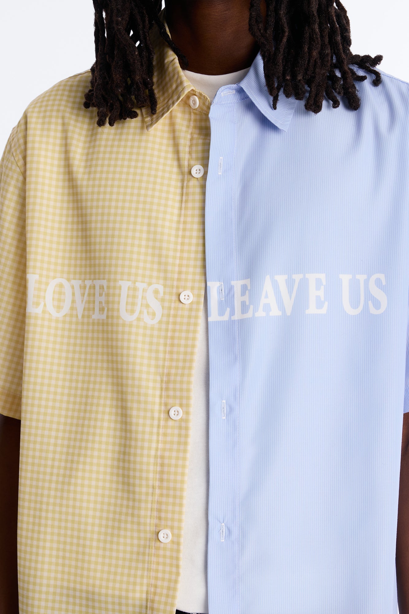 Relaxed Split Button Up Shirt - Yellow