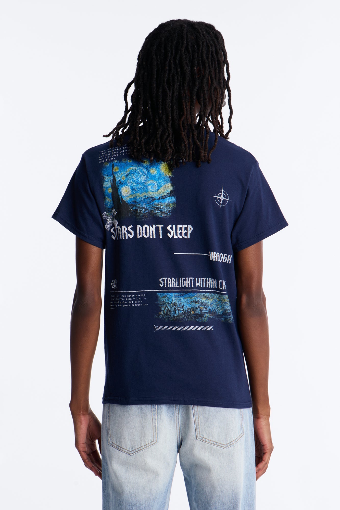 Van Gogh Stars Don't Sleep Short Sleeve Tee - Navy