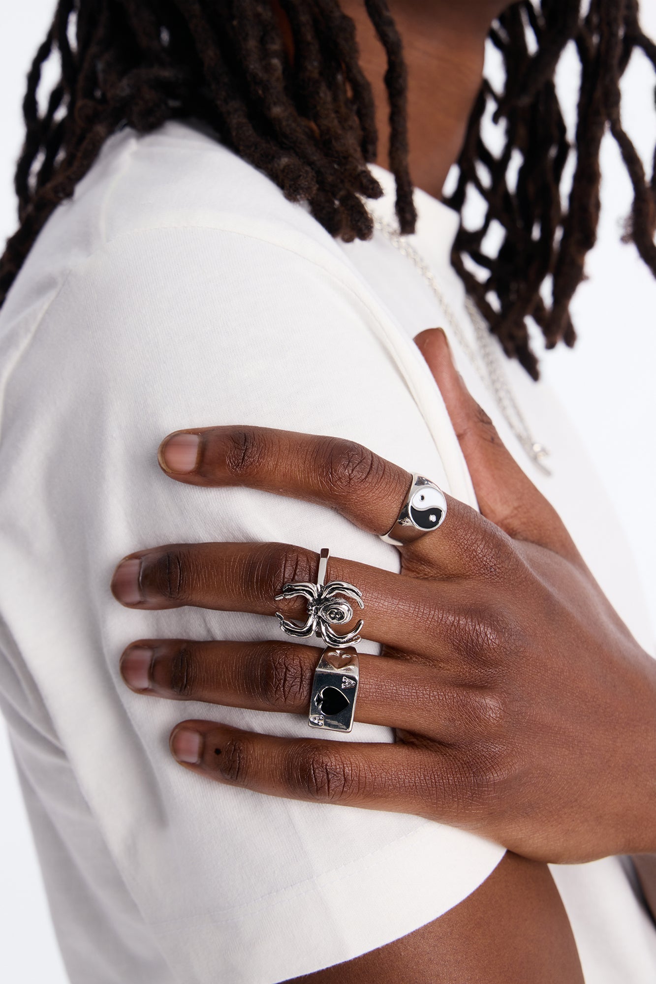 Arcane Shadows Multi Size Ring Set - Silver