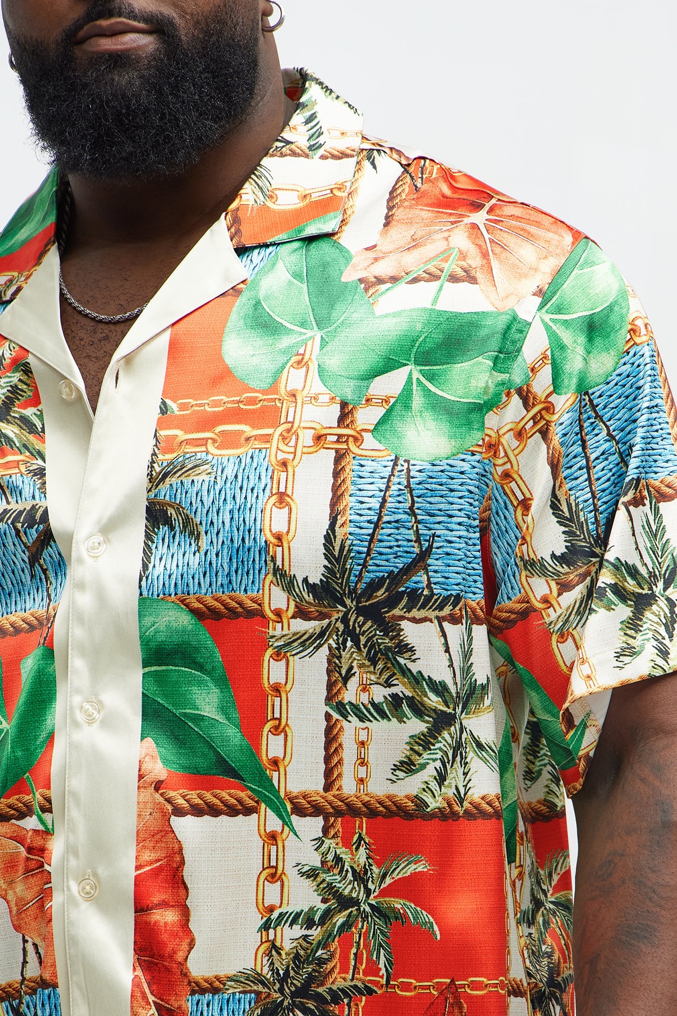 Summer Away Printed Cuban Collar Shirt - Multi Color