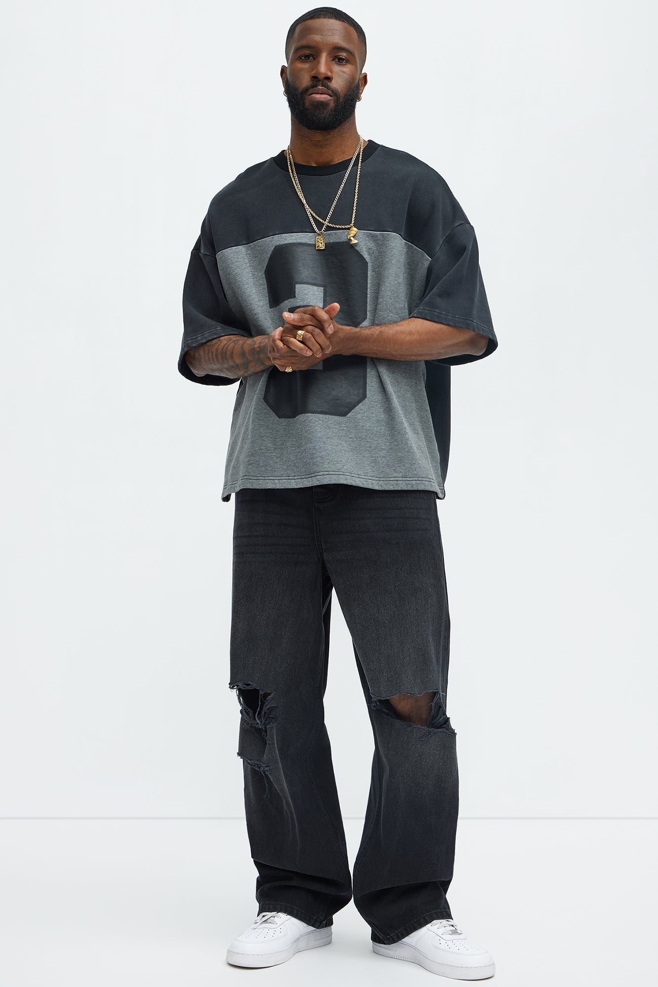 Alvarez Distressed Baggy Jeans - Black Wash