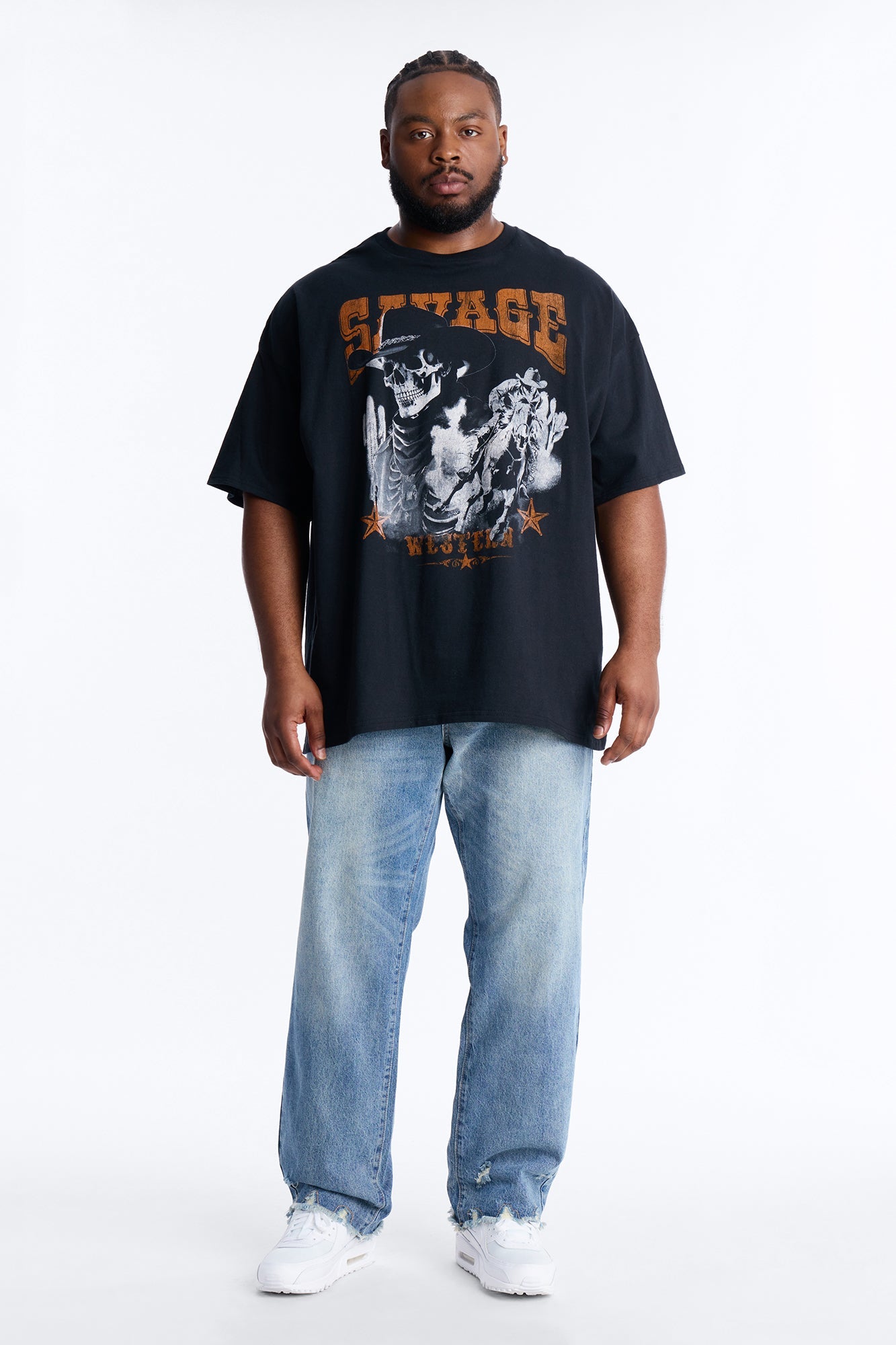 Savage Urban Outlaw Oversized Short Sleeve Tee - Black