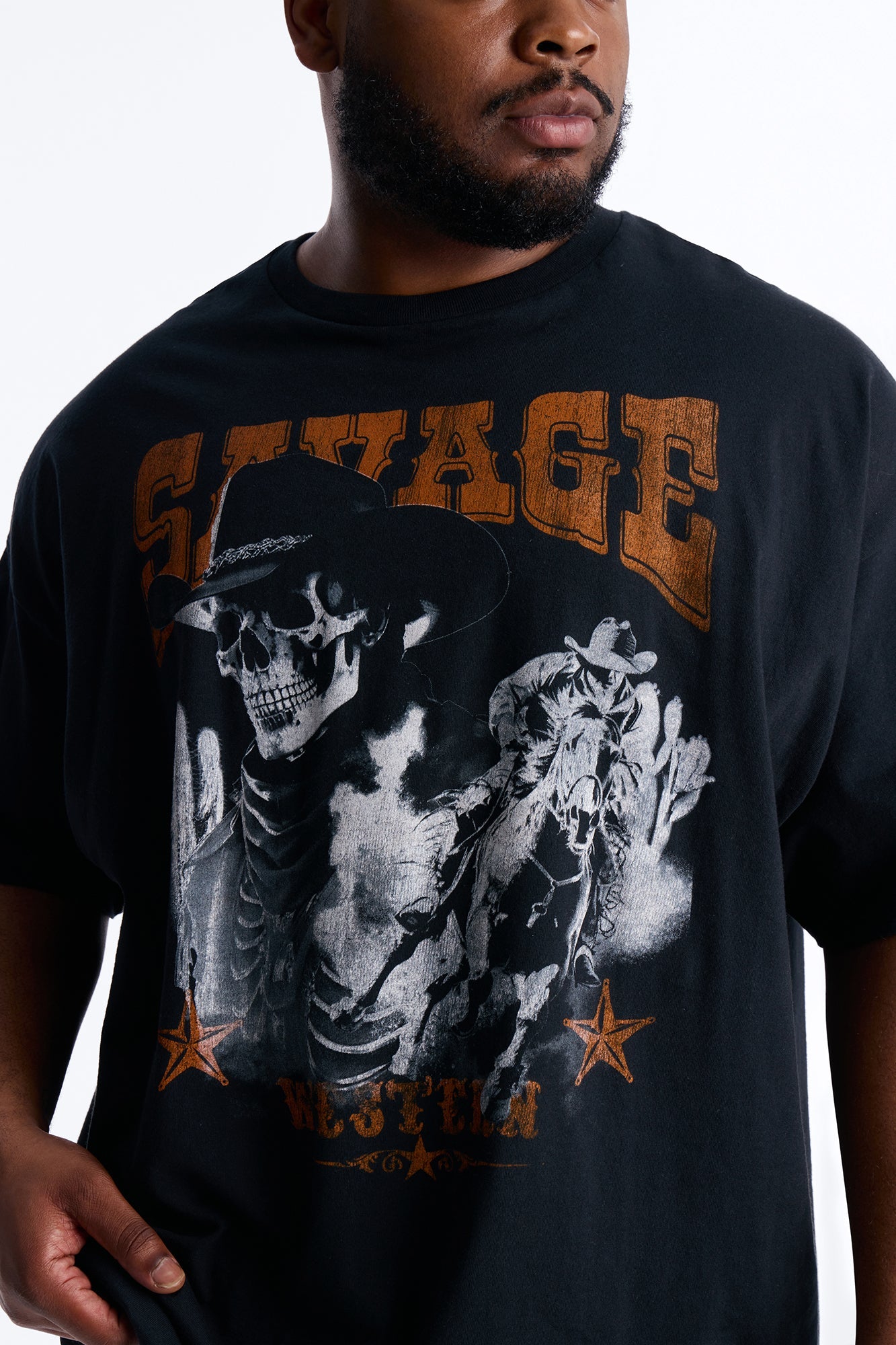 Savage Urban Outlaw Oversized Short Sleeve Tee - Black