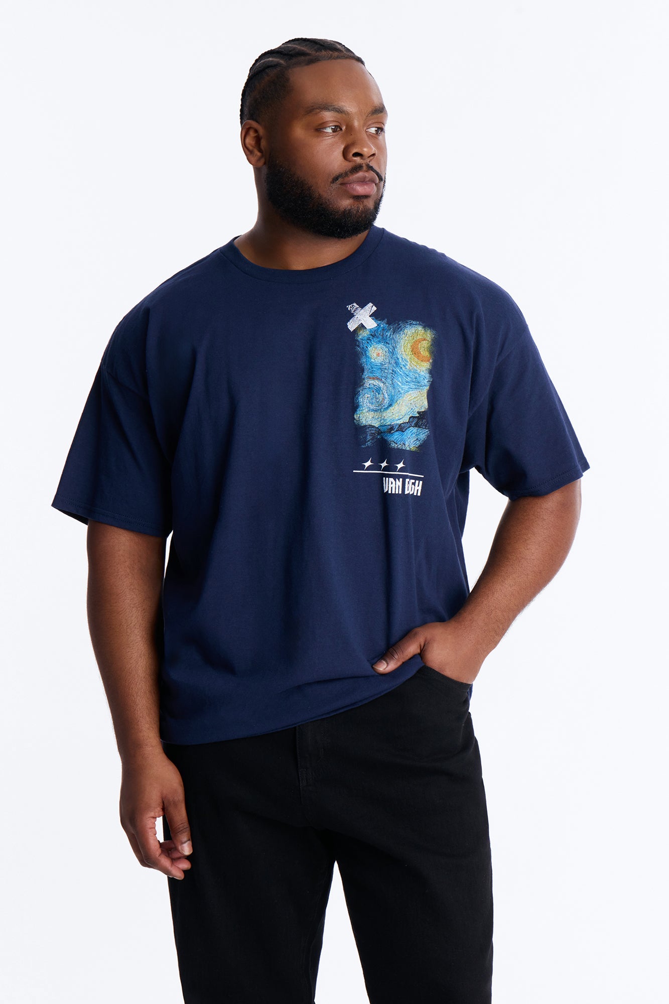 Van Gogh Stars Don't Sleep Short Sleeve Tee - Navy
