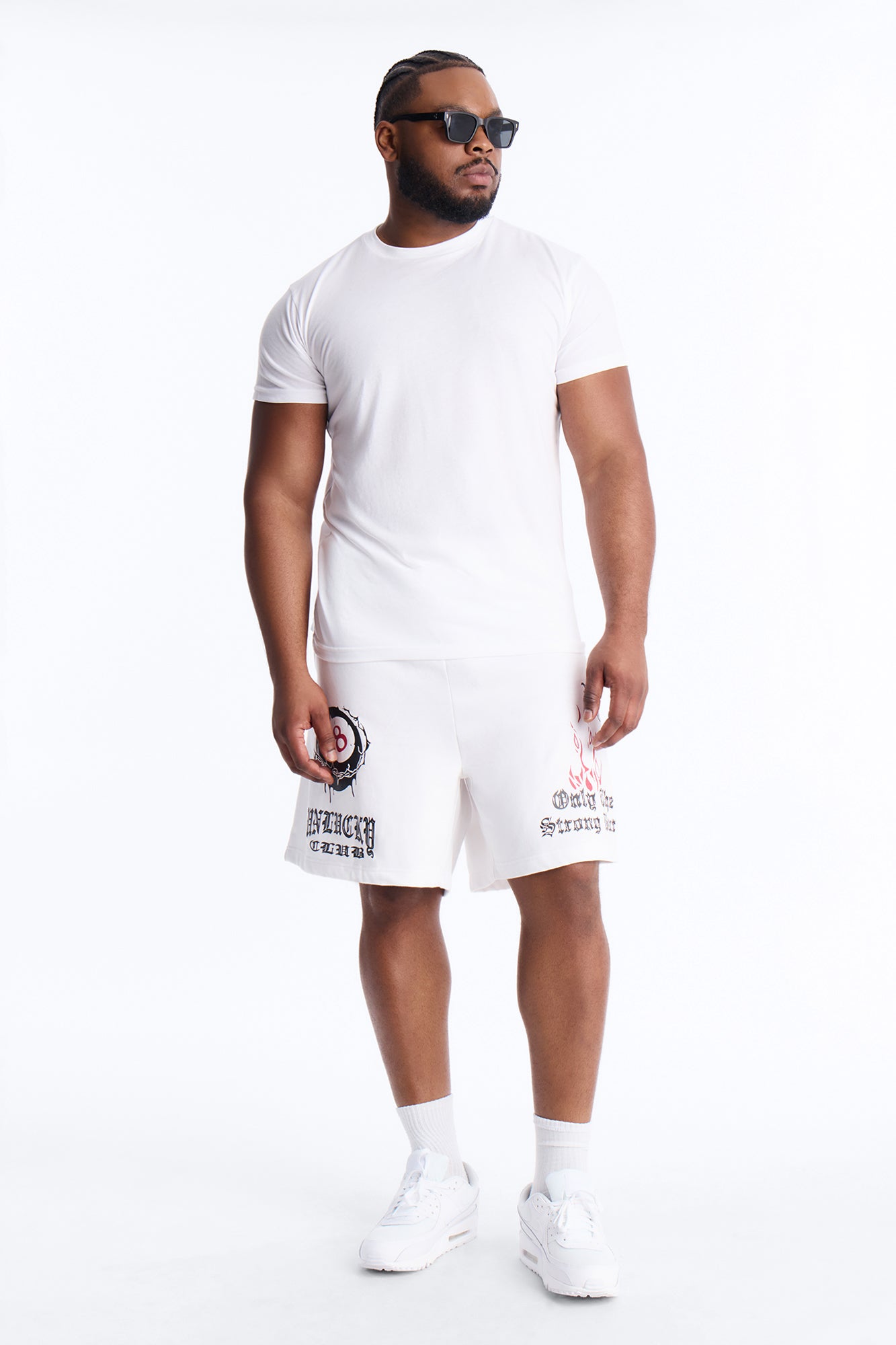 Unlucky Club Sweatshorts - White