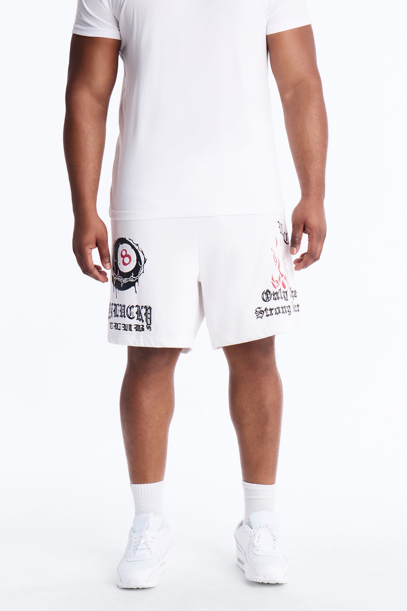 Unlucky Club Sweatshorts - White