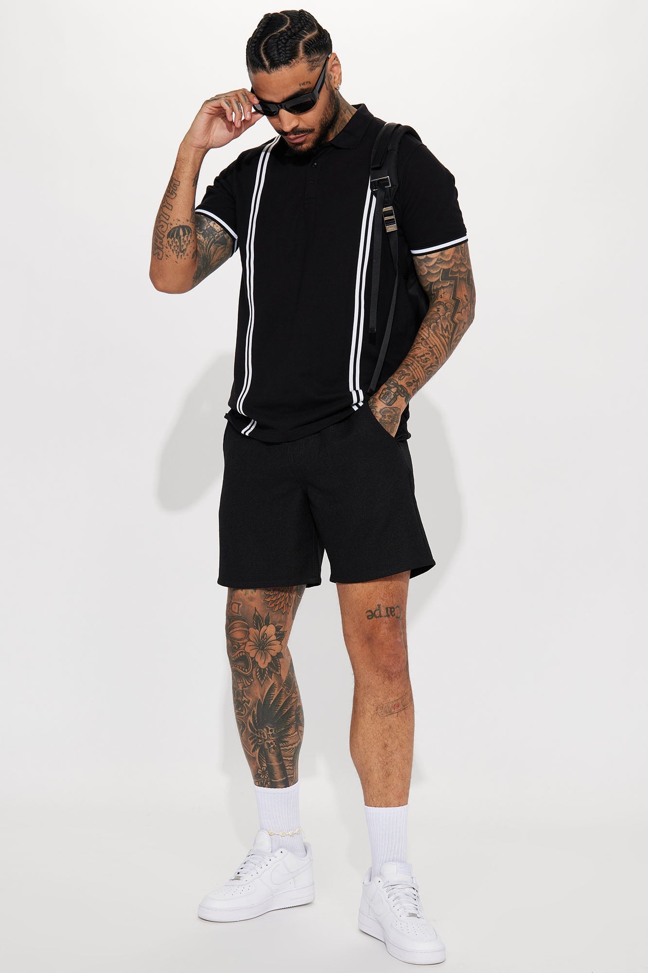 Strikeout Short Sleeve Polo - Black