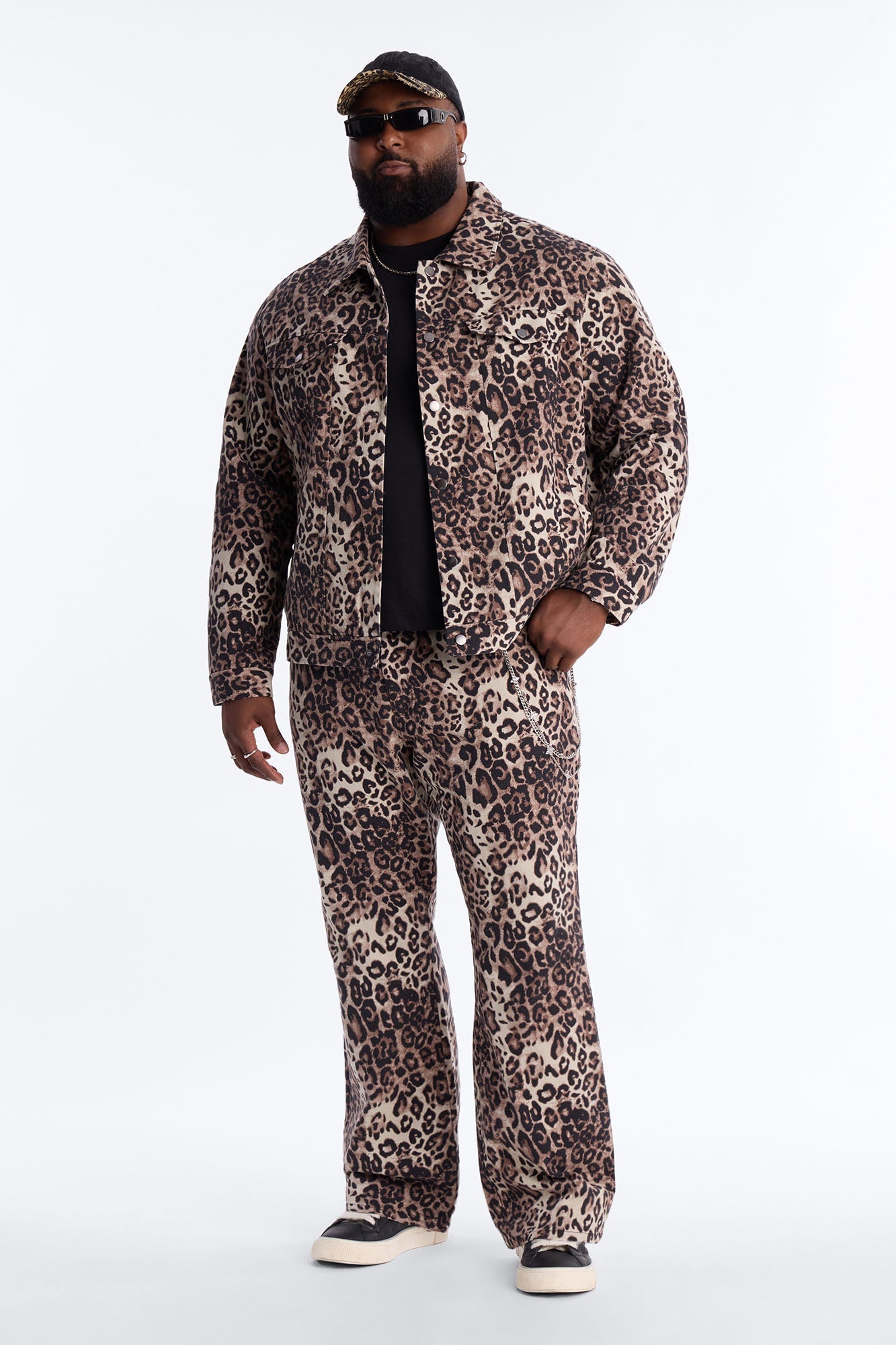 Straight Flare Marcy Wild Leopard Print Pant - Brown