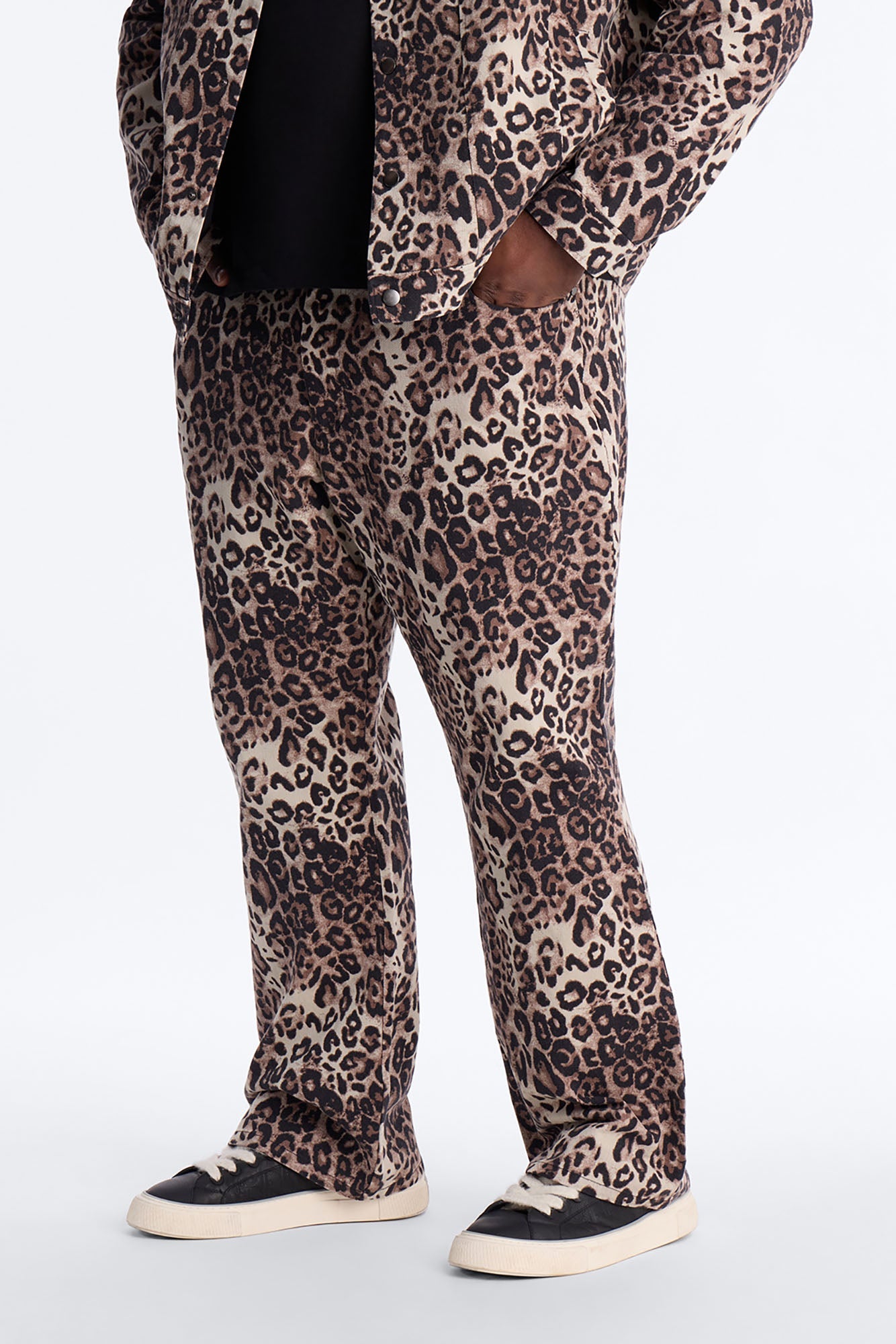Straight Flare Marcy Wild Leopard Print Pant - Brown