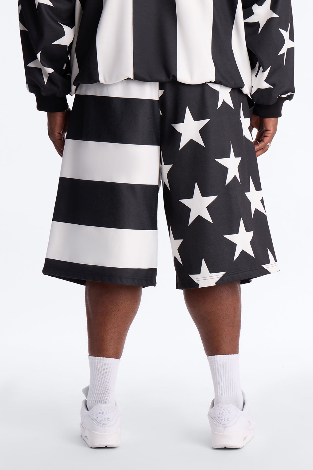 Stars And Stripes Baggy Short - Black/White