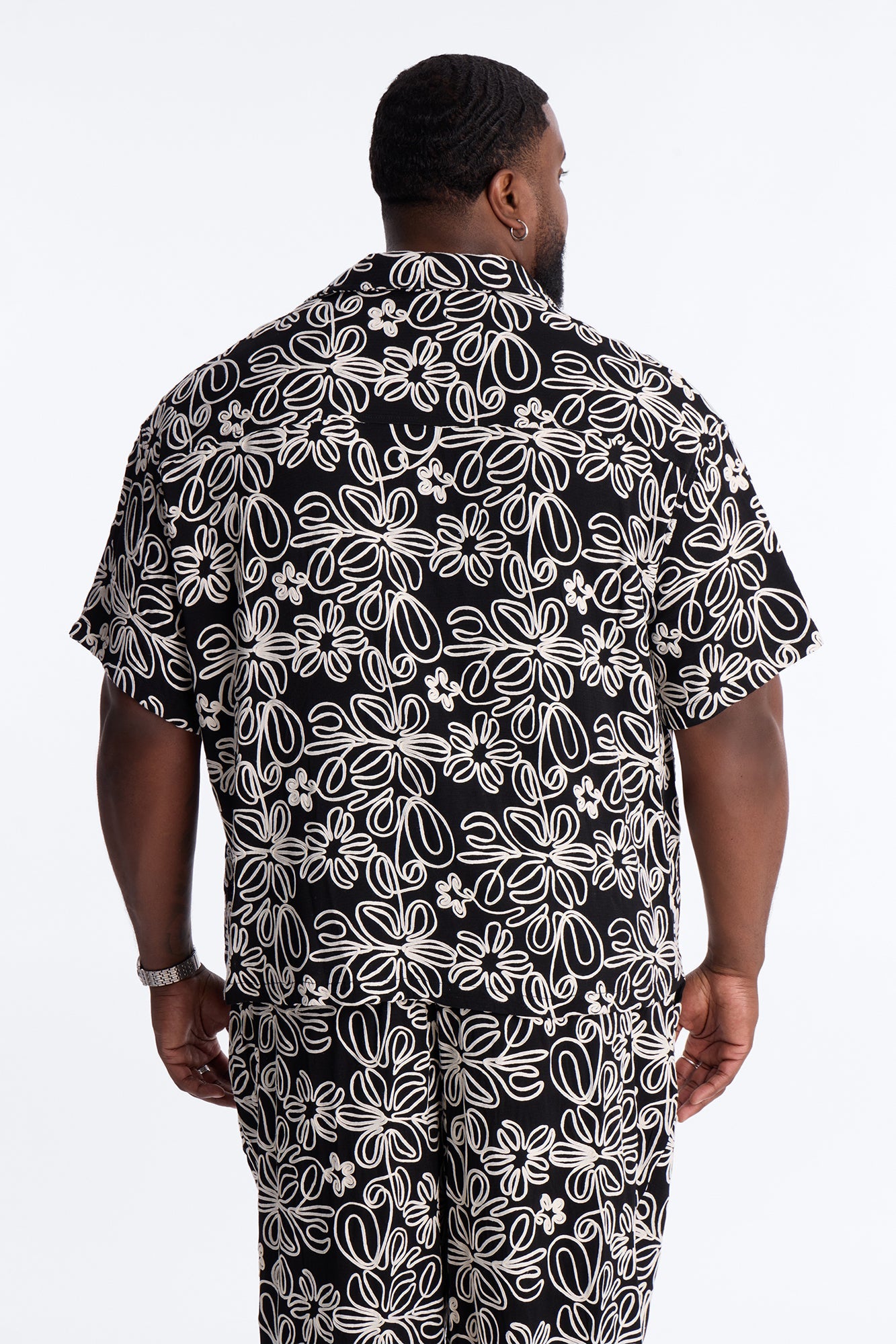 Desert Nights Cuban Collar Shirt - Black