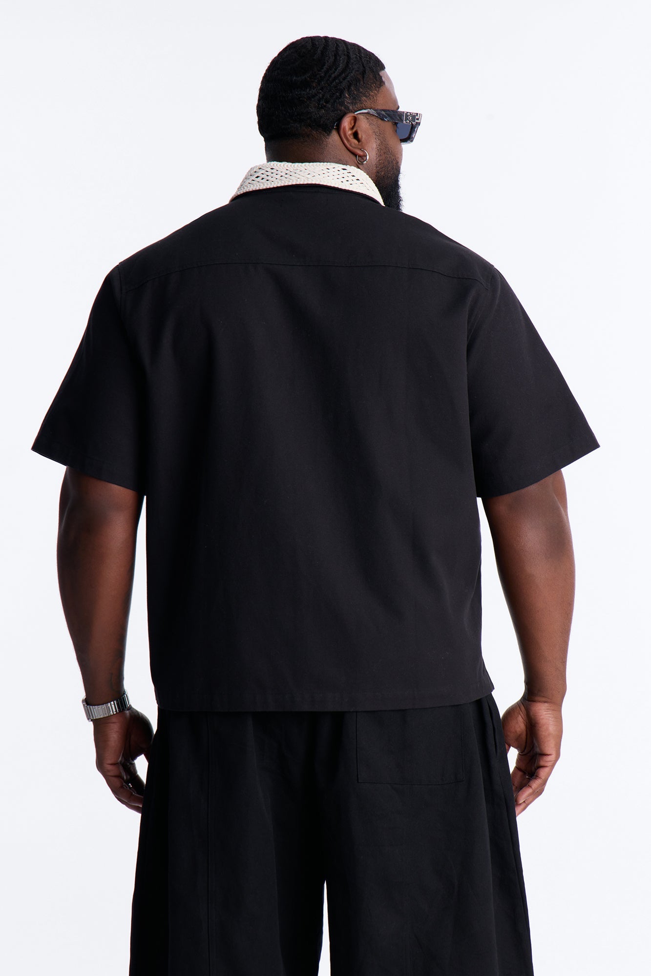 Relaxed Wild Desert Dreams Button Up Shirt - Black