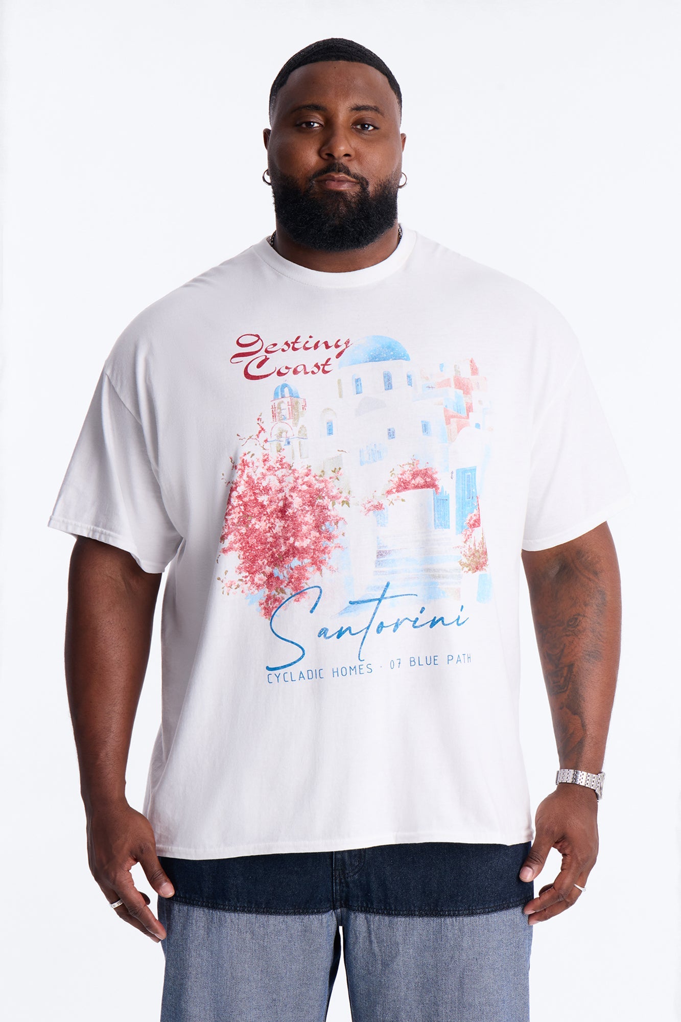 Destiny Coast Oversized Short Sleeve Tee - White