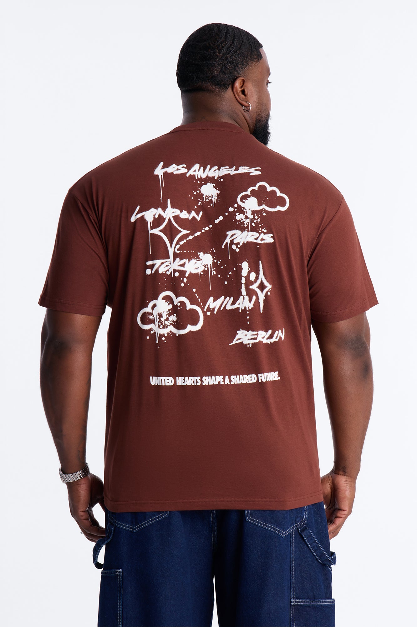 United Hearts Worldwide Short Sleeve Tee - Brown
