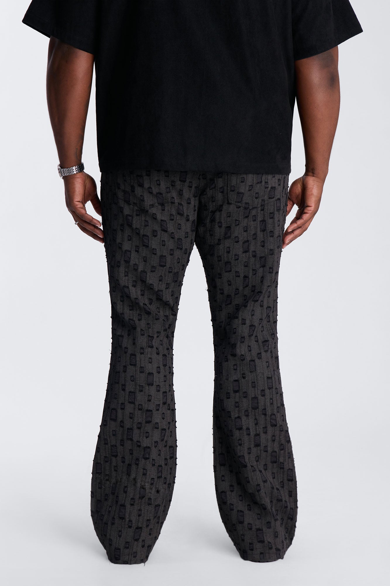 Stacked Slim Flare Distant Reality Distressed Pant - Charcoal