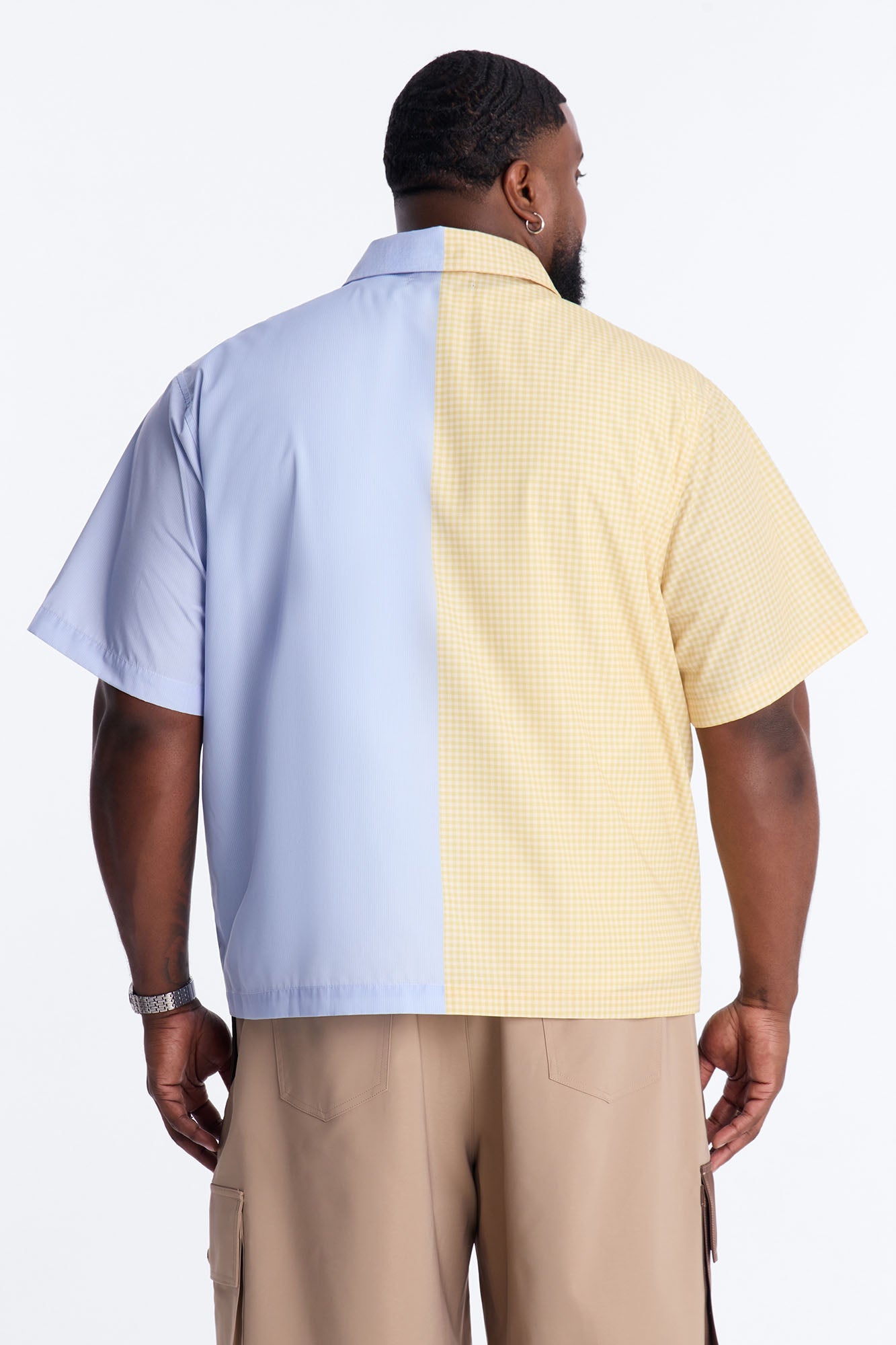 Relaxed Split Button Up Shirt - Yellow