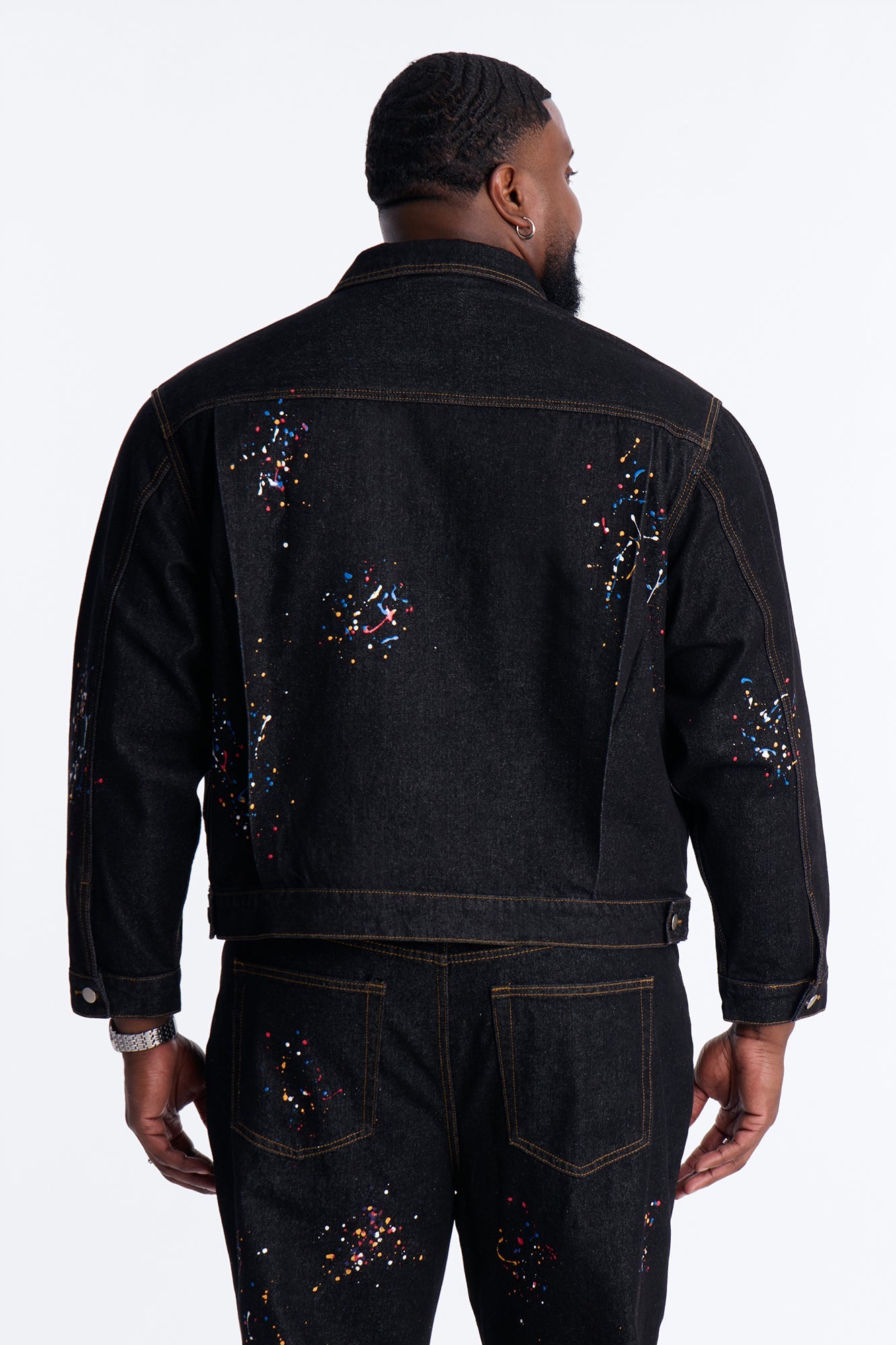 Studio Paint Denim Trucker Jacket - Dark Wash