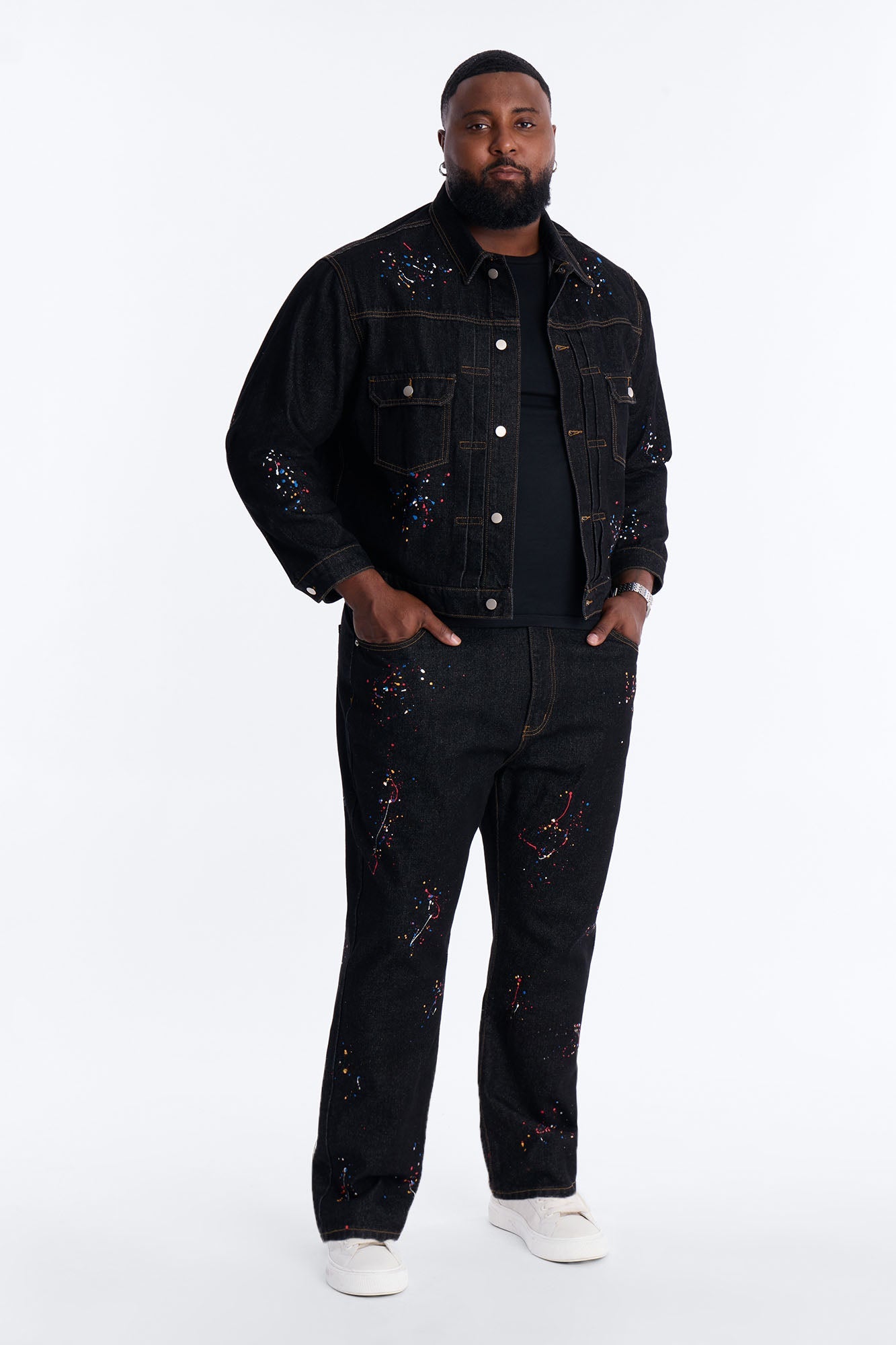 Slim Studio Paint Jeans - Dark Wash