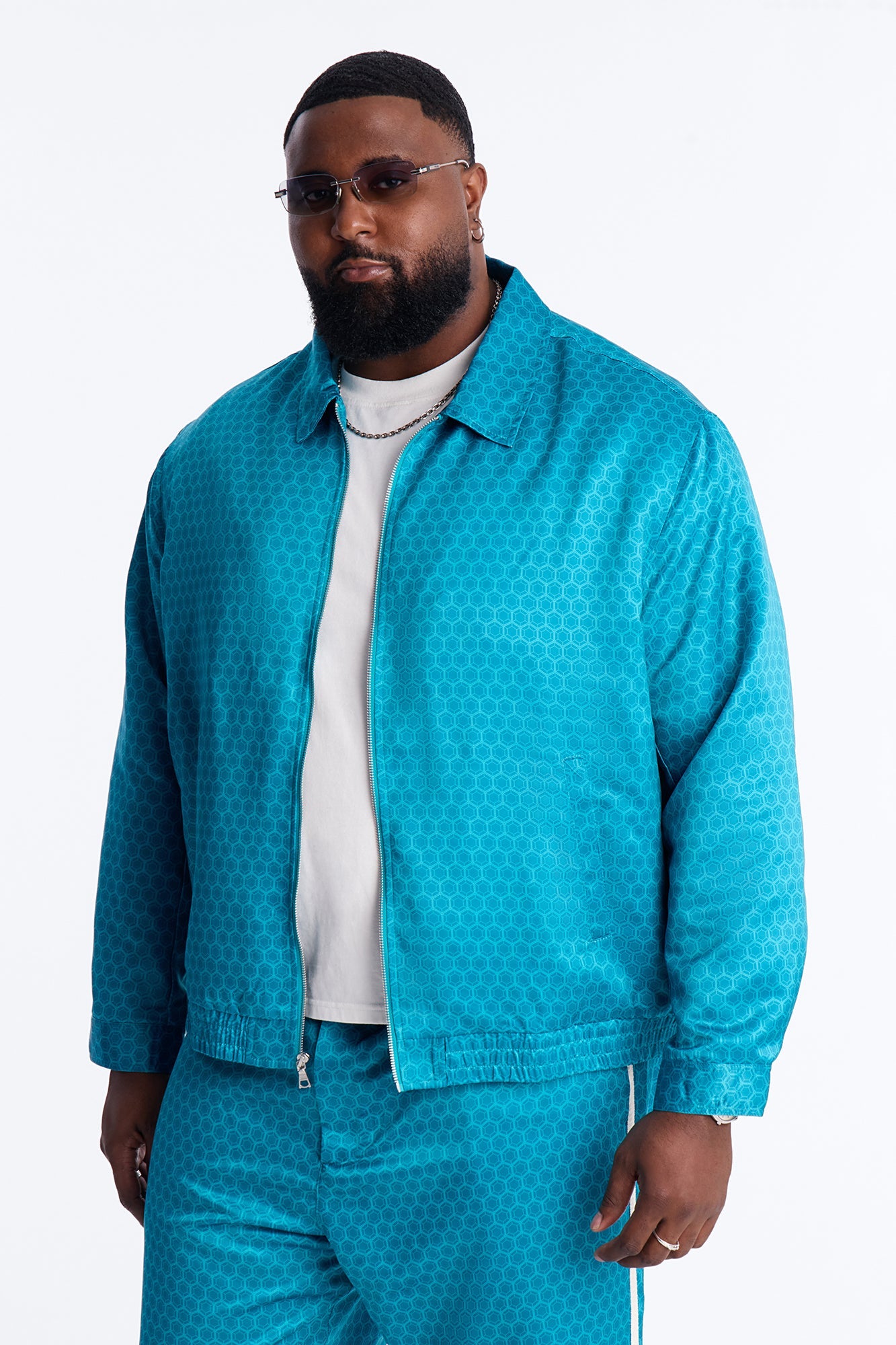 St. Tropez Motif Rope Applique Bomber Jacket - Blue