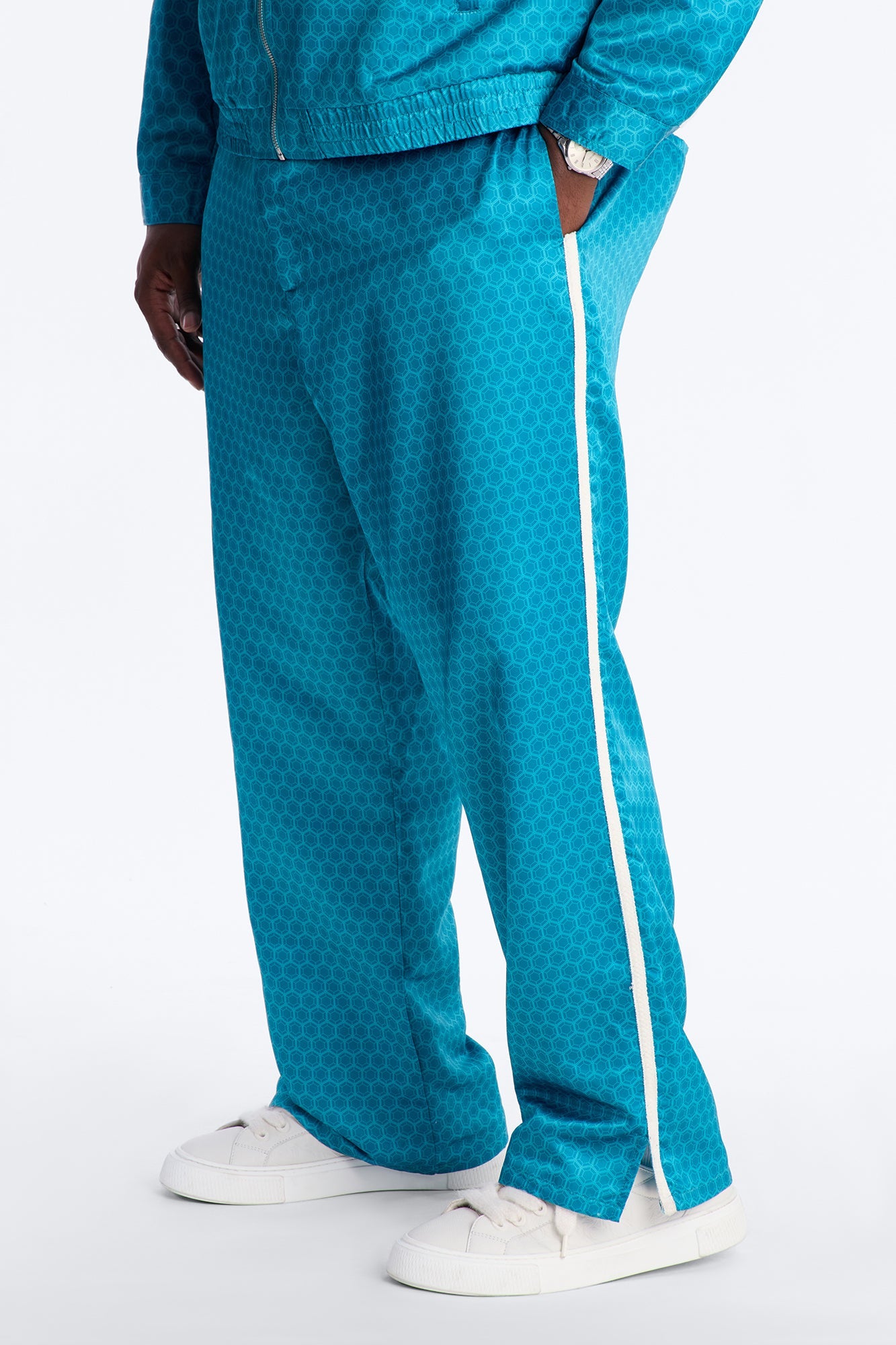 Straight St. Tropez Motif Roped Applique Pant - Blue