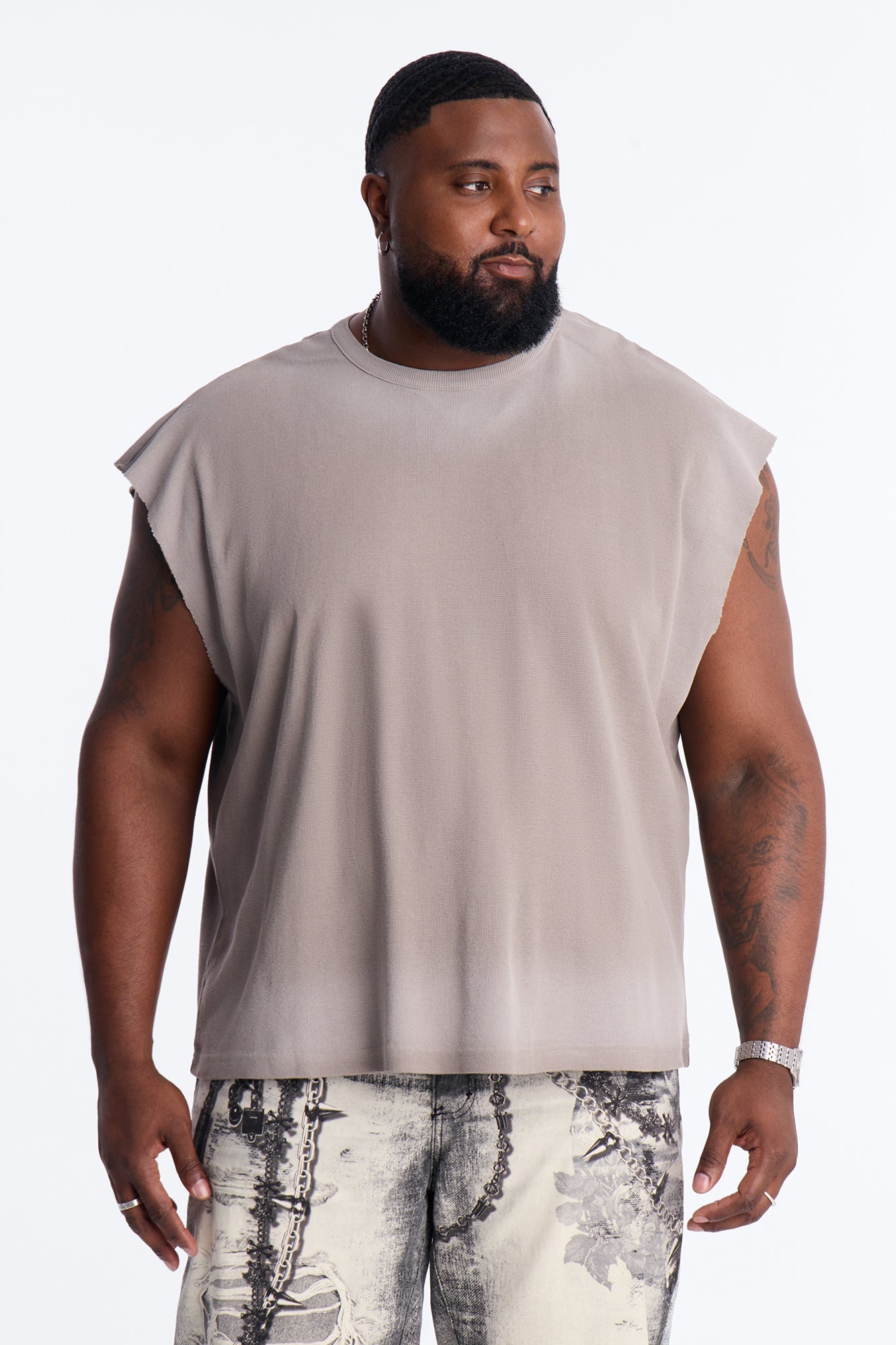 Relaxed Washed Muscle Tank - Stone