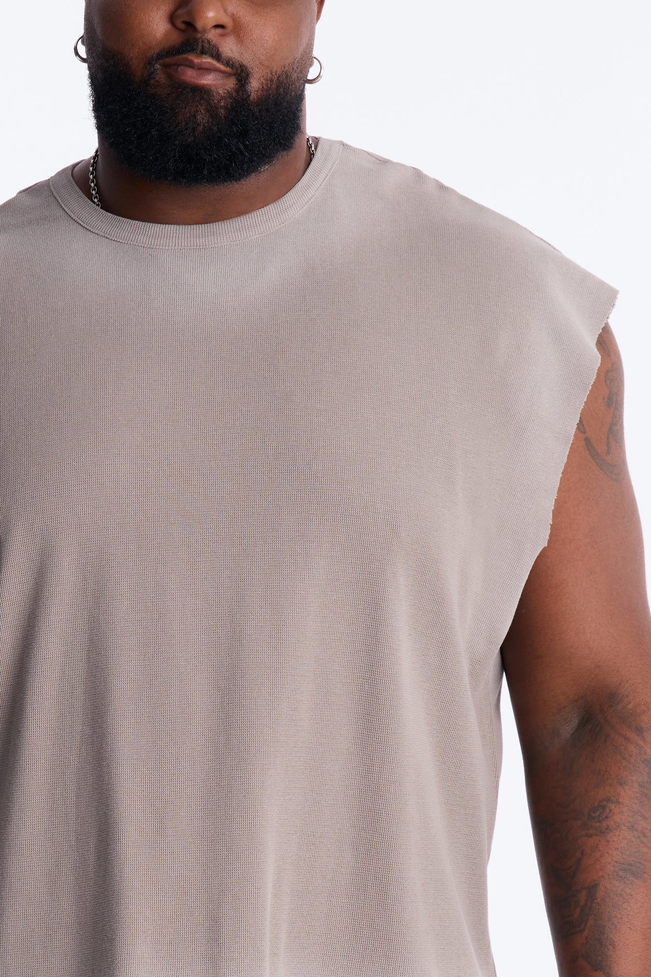 Relaxed Washed Muscle Tank - Stone