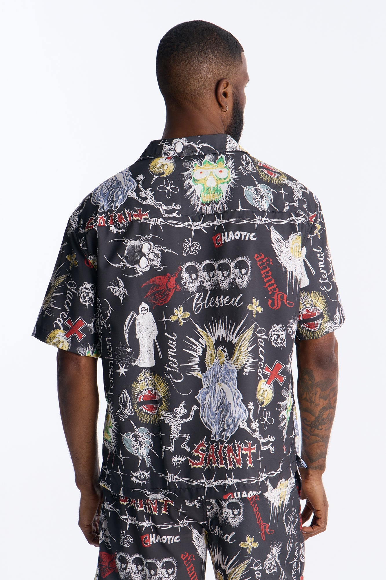 Graffiti Parlor All Over Printed Button Up Shirt - Multi Color