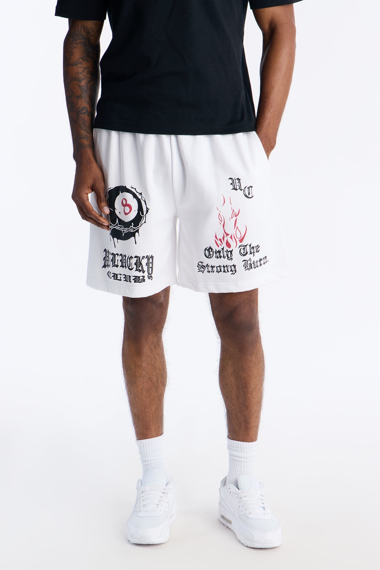 Unlucky Club Sweatshorts - White