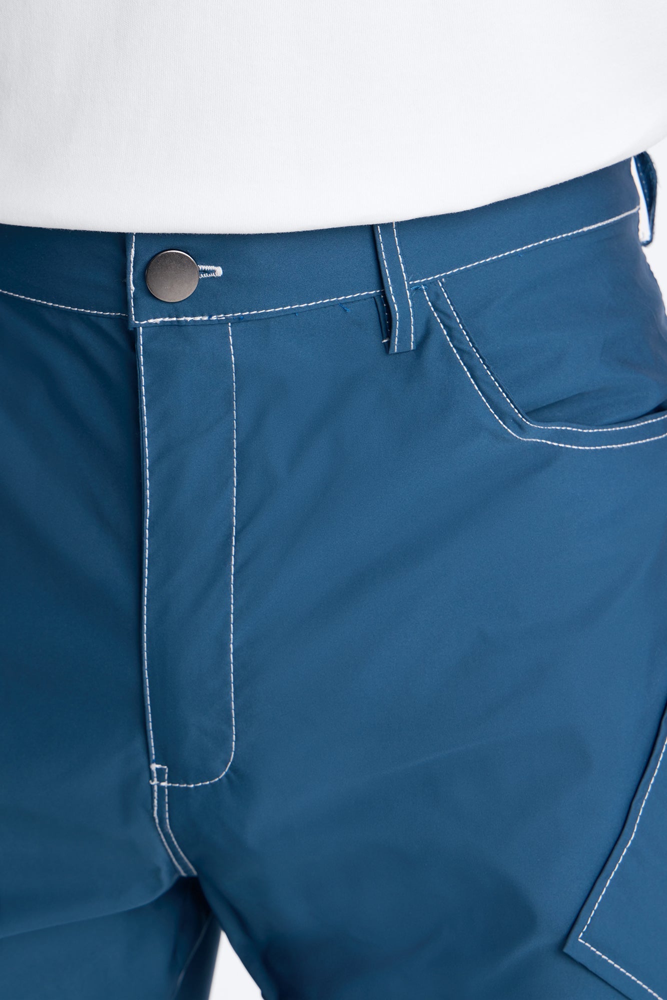 Relaxed Diamond Appeal Contrast Thread Short - Blue