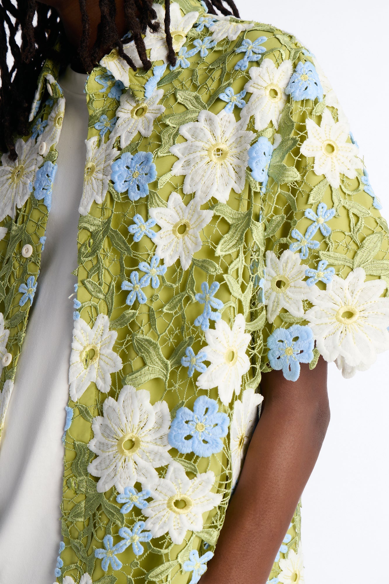 Relaxed Paradise Floral Button Up Shirt - Green