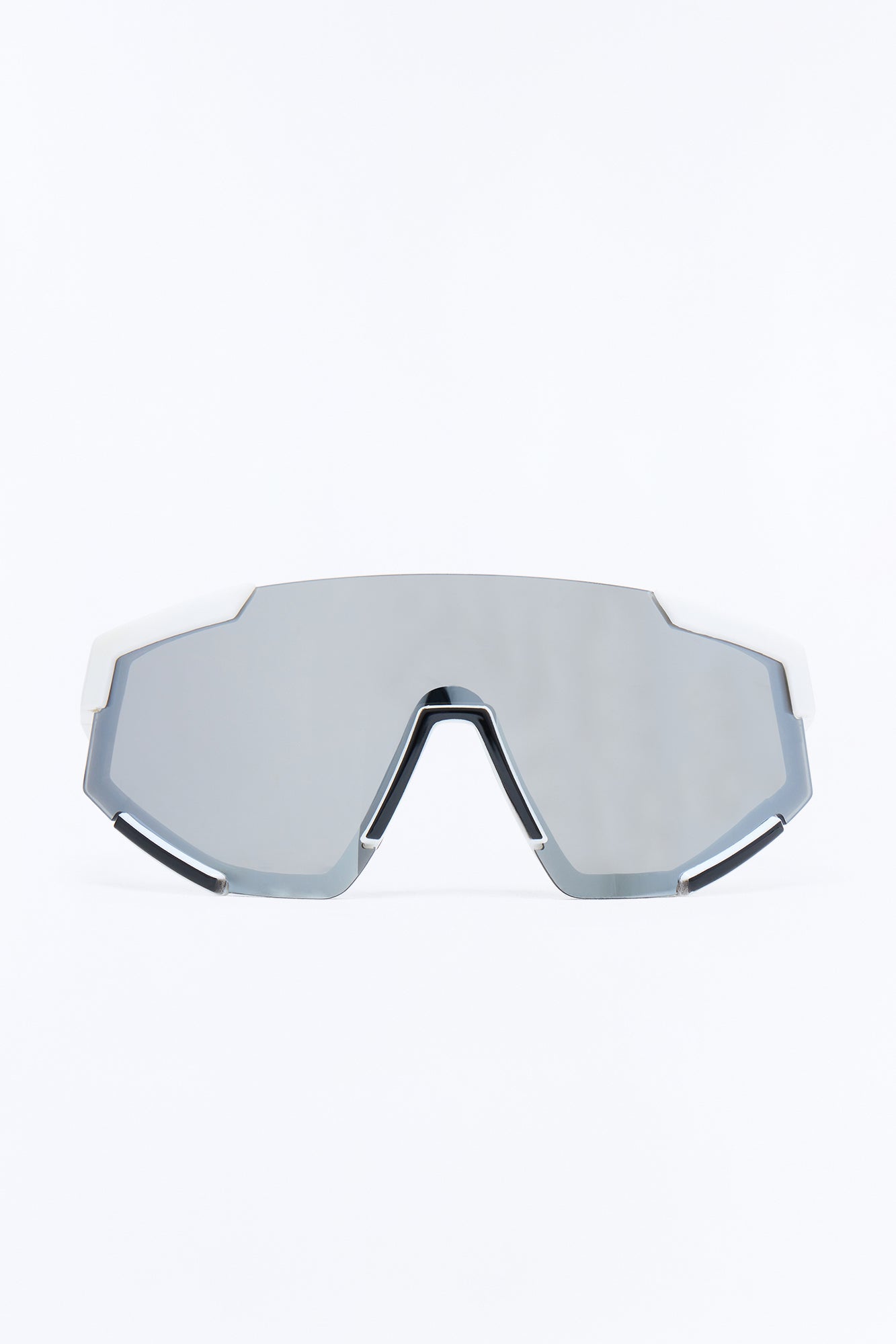 Striving Forward Sport Wrap Sunglasses - Silver/Red