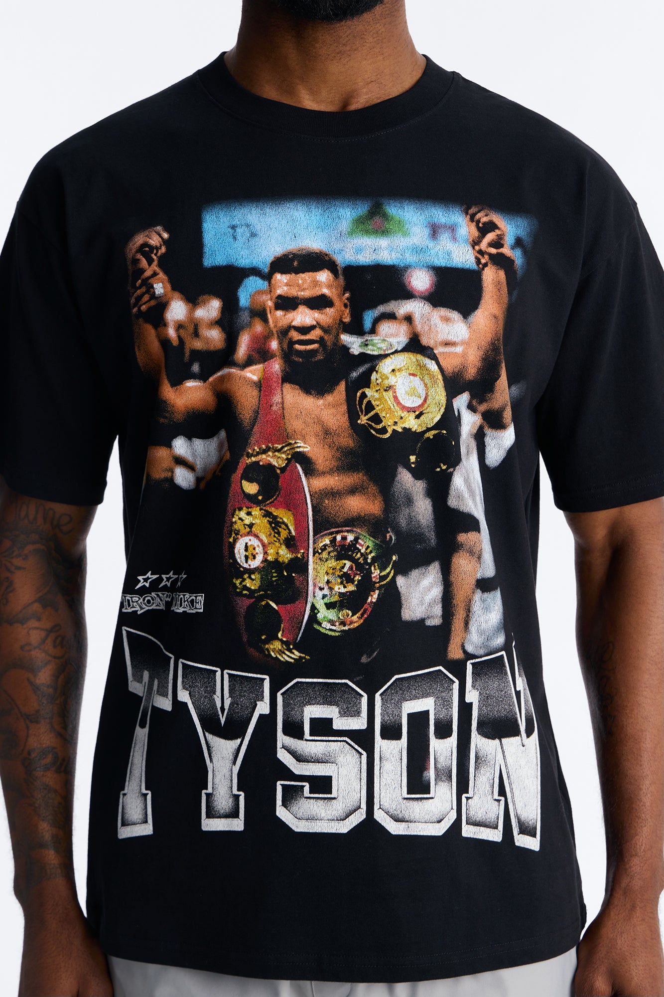 Mike Tyson Knockout Tour Heavy Weight Oversized Short Sleeve Tee - Black