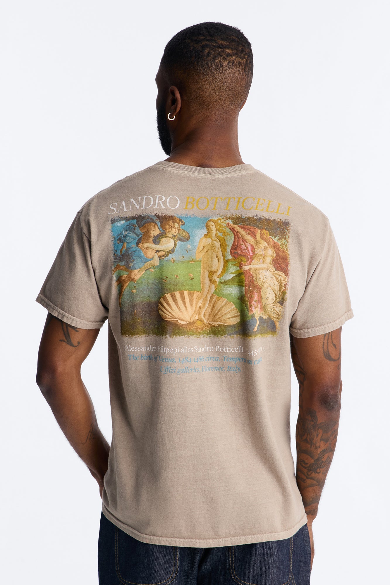 Birth Of Venus Botticelli Short Sleeve Tee - Taupe