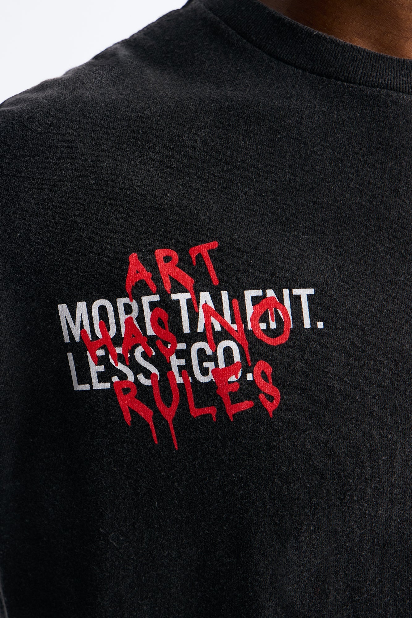 Art Has No Rules Paint Splatter Oversized Short Sleeve Tee - Black Wash