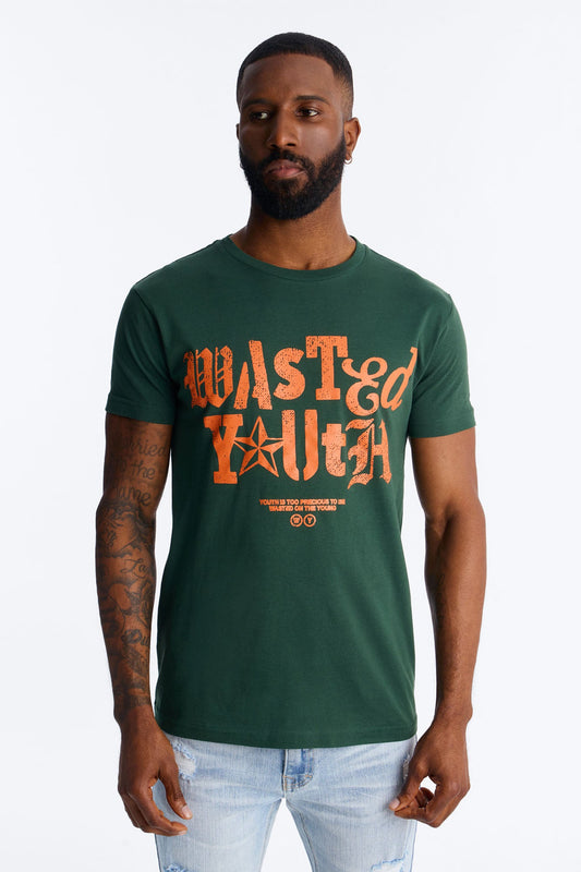 Wasted Youth Rockstar Short Sleeve Tee - Green