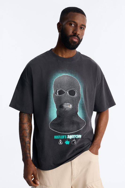 Hustle Forever Vintage Boxy Short Sleeve Tee - Black Wash