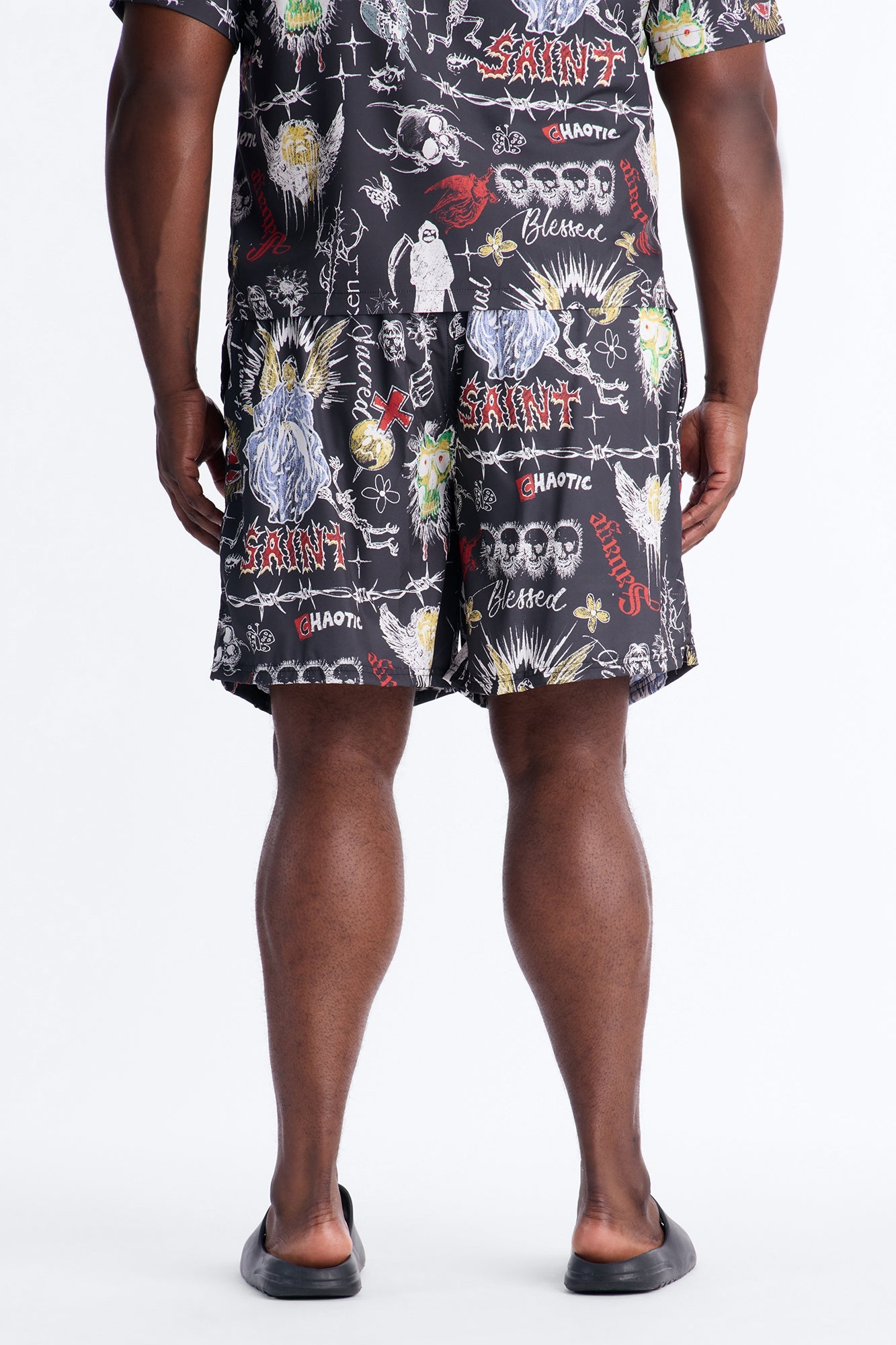 Graffiti Parlor All Over Printed Swim Trunk 7″ - Multi Color