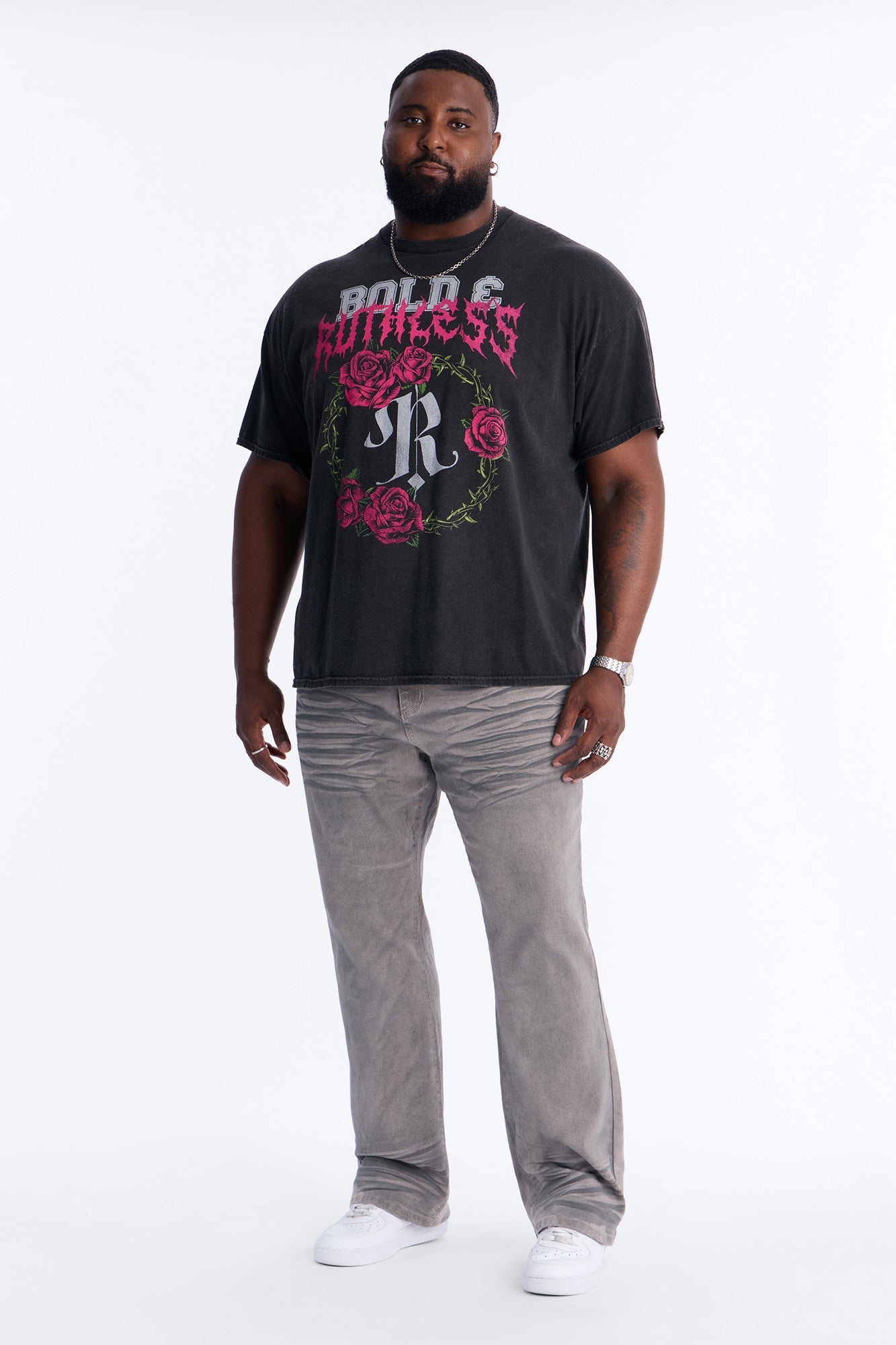 Bold And Ruthless Oversized Short Sleeve Tee - Black
